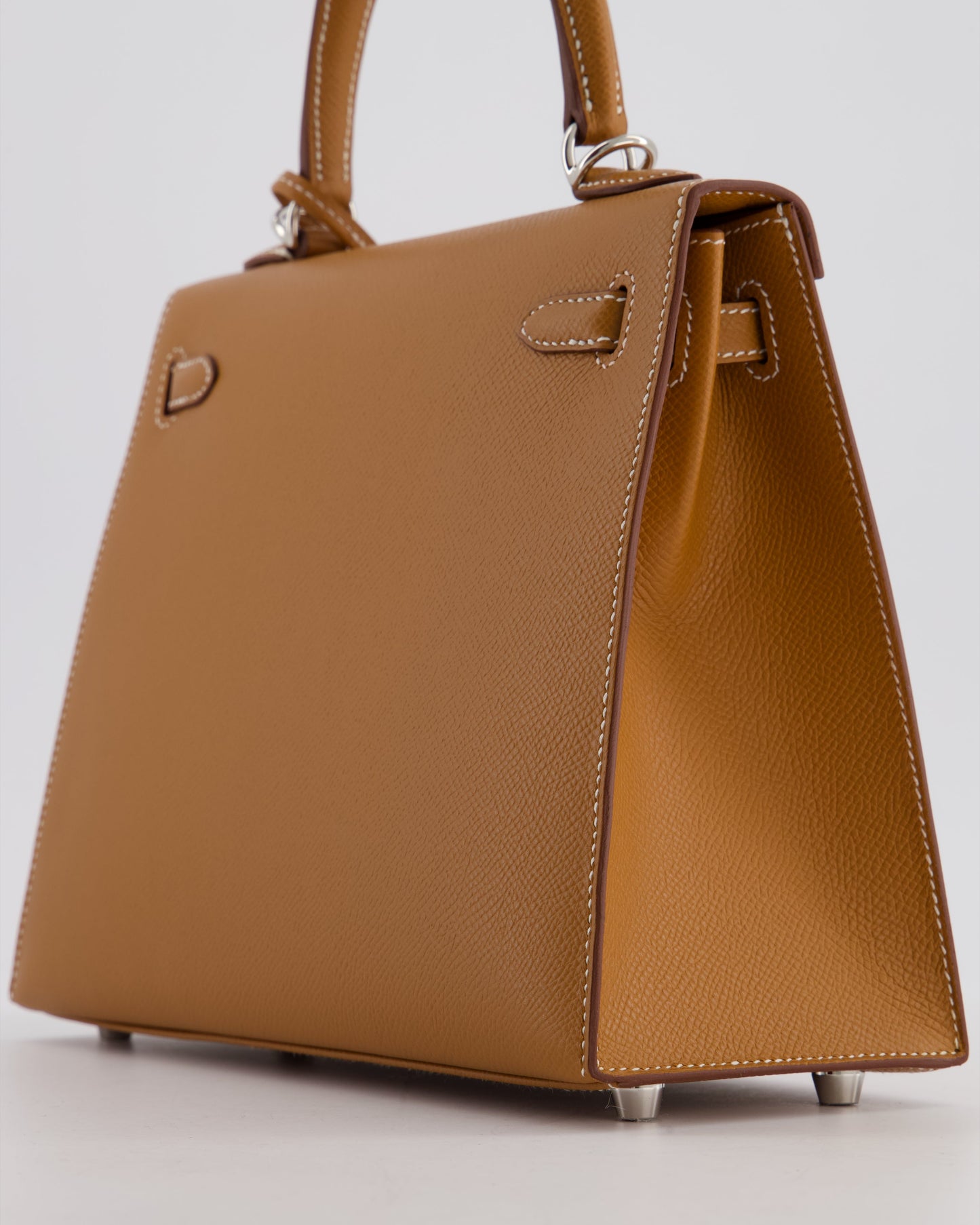 Hermes Kelly 25 Sellier Bag in Gold Epsom Leather with Palladium Hardware