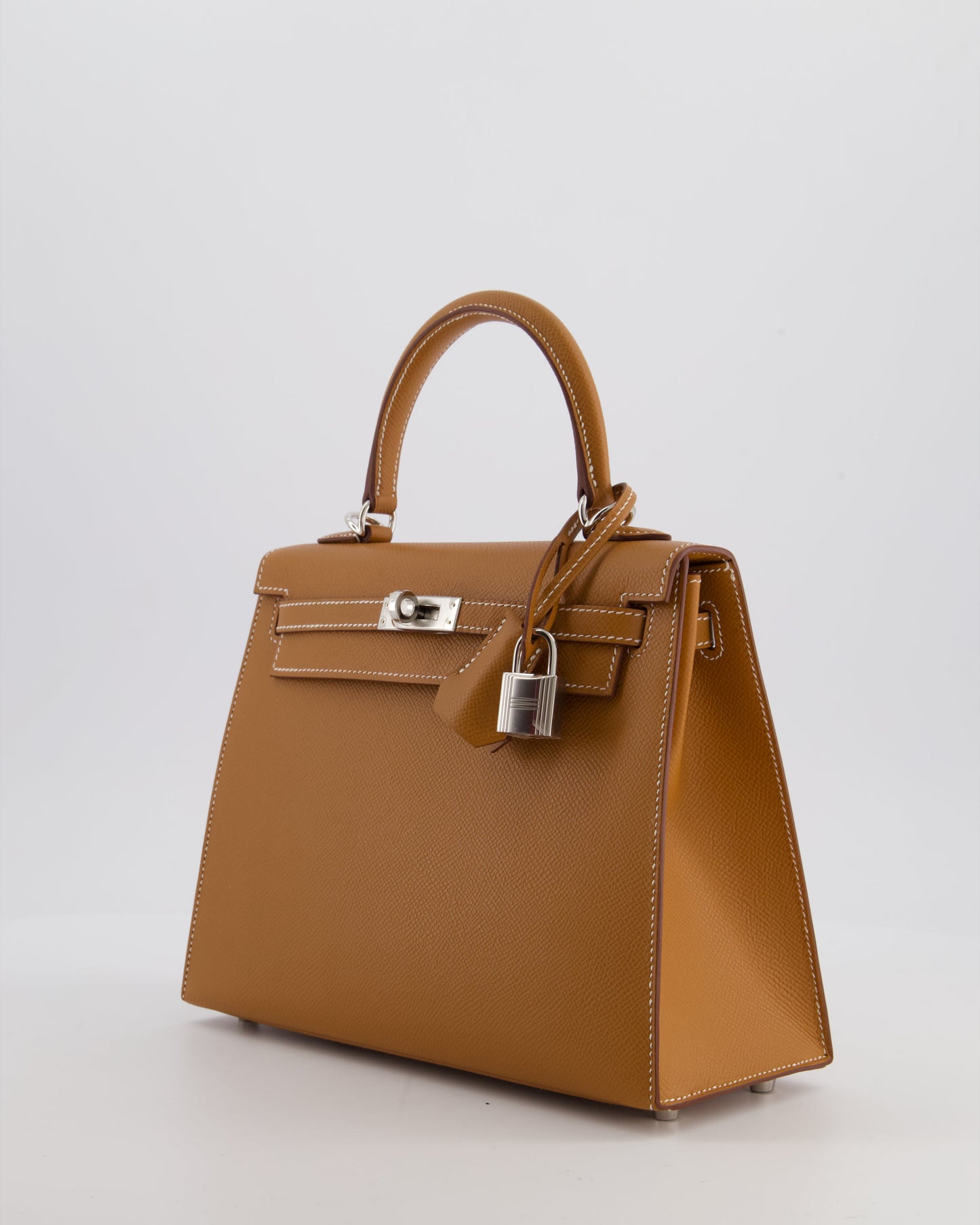 Hermes Kelly 25 Sellier Bag in Gold Epsom Leather with Palladium Hardware