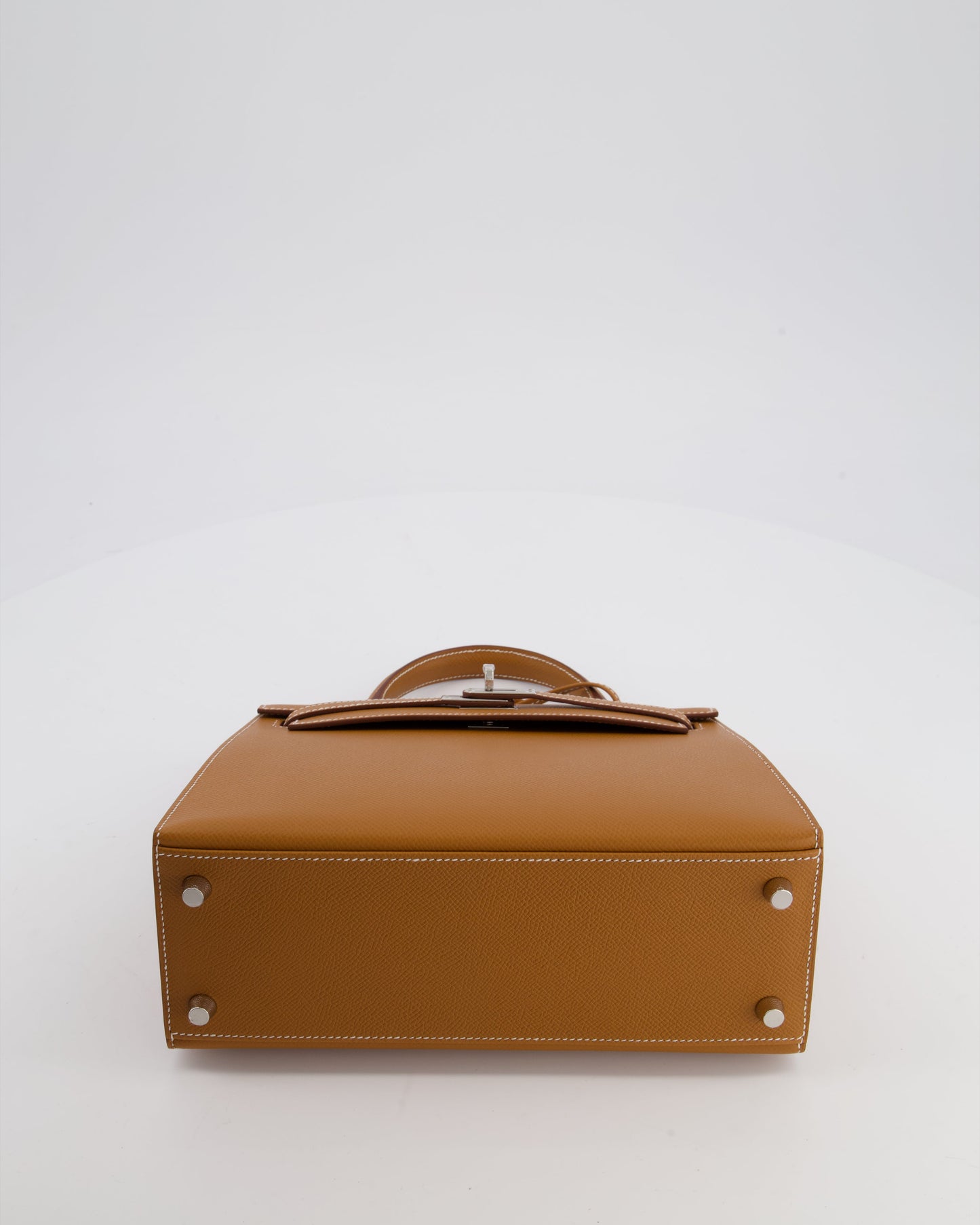 Hermes Kelly 25 Sellier Bag in Gold Epsom Leather with Palladium Hardware