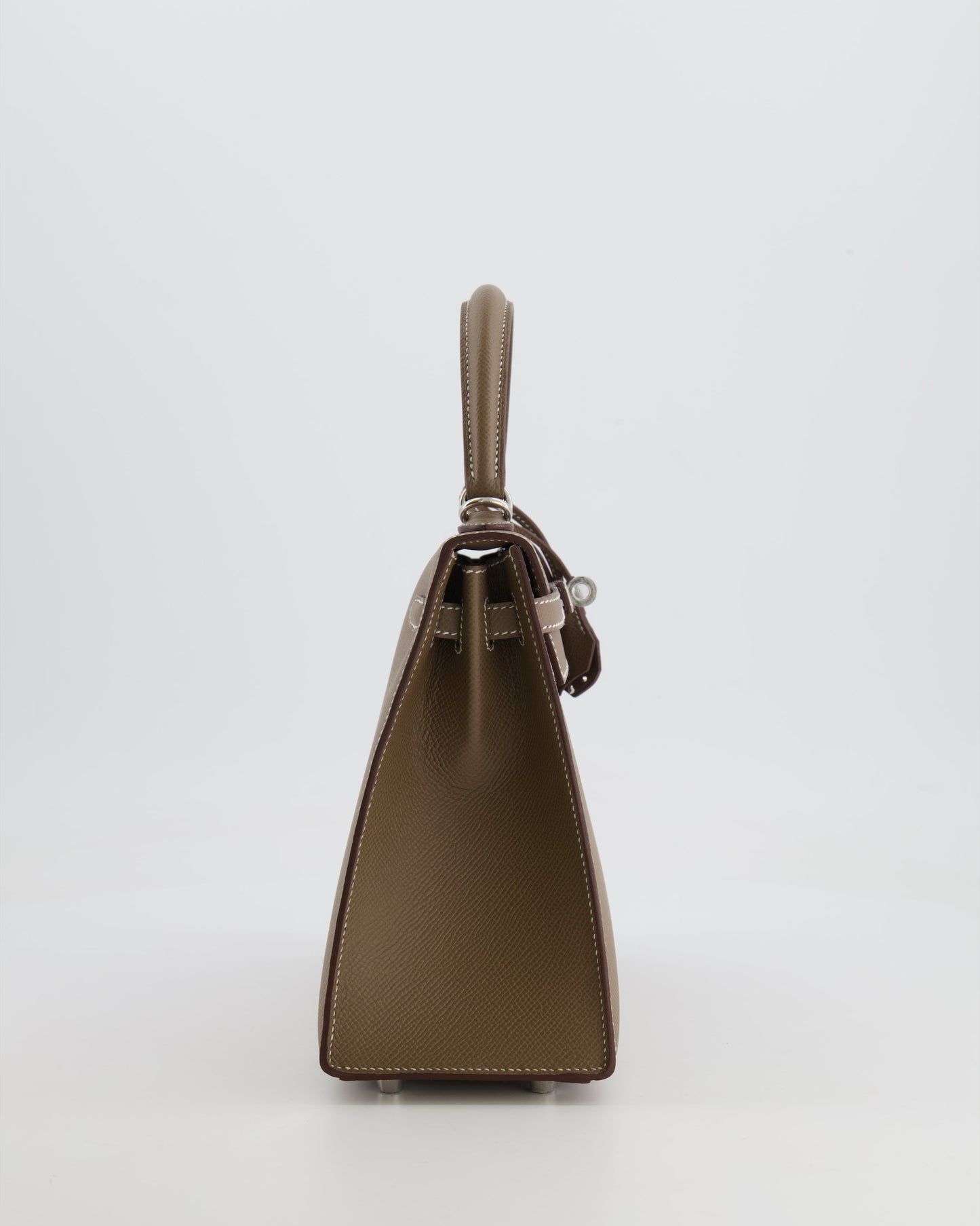 Hermes Kelly 25 Sellier Bag in Etoupe Epsom Leather with Palladium Hardware