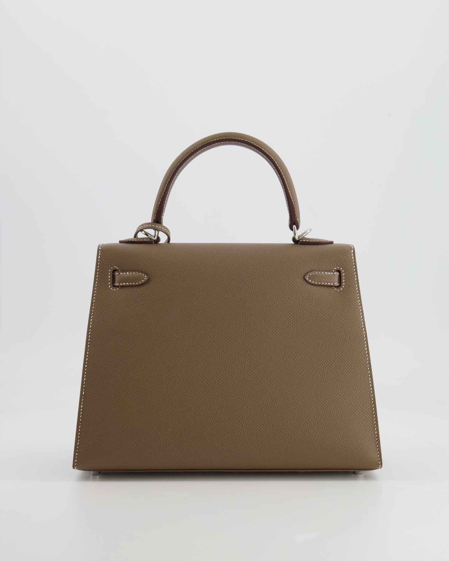 Hermes Kelly 25 Sellier Bag in Etoupe Epsom Leather with Palladium Hardware