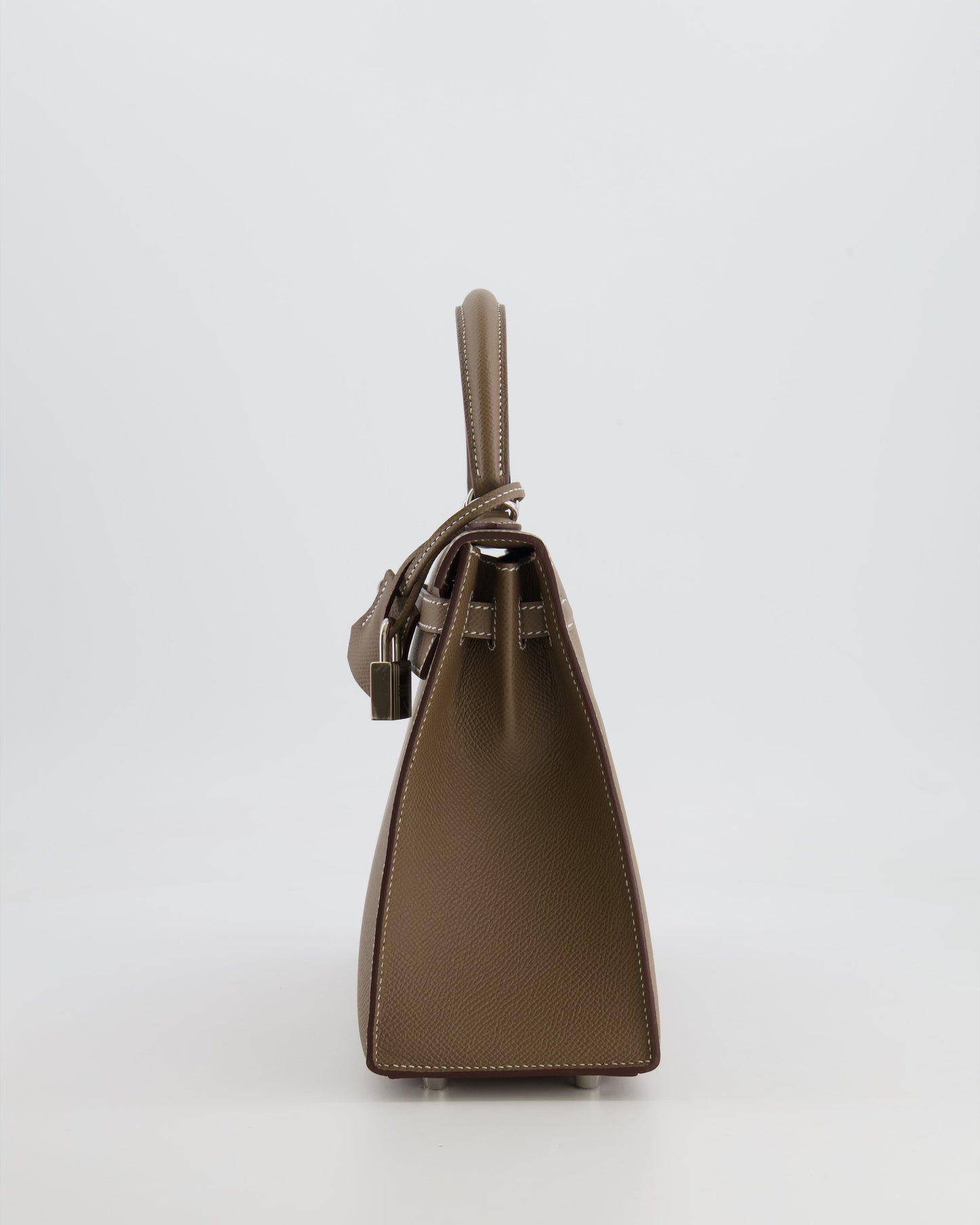 Hermes Kelly 25 Sellier Bag in Etoupe Epsom Leather with Palladium Hardware