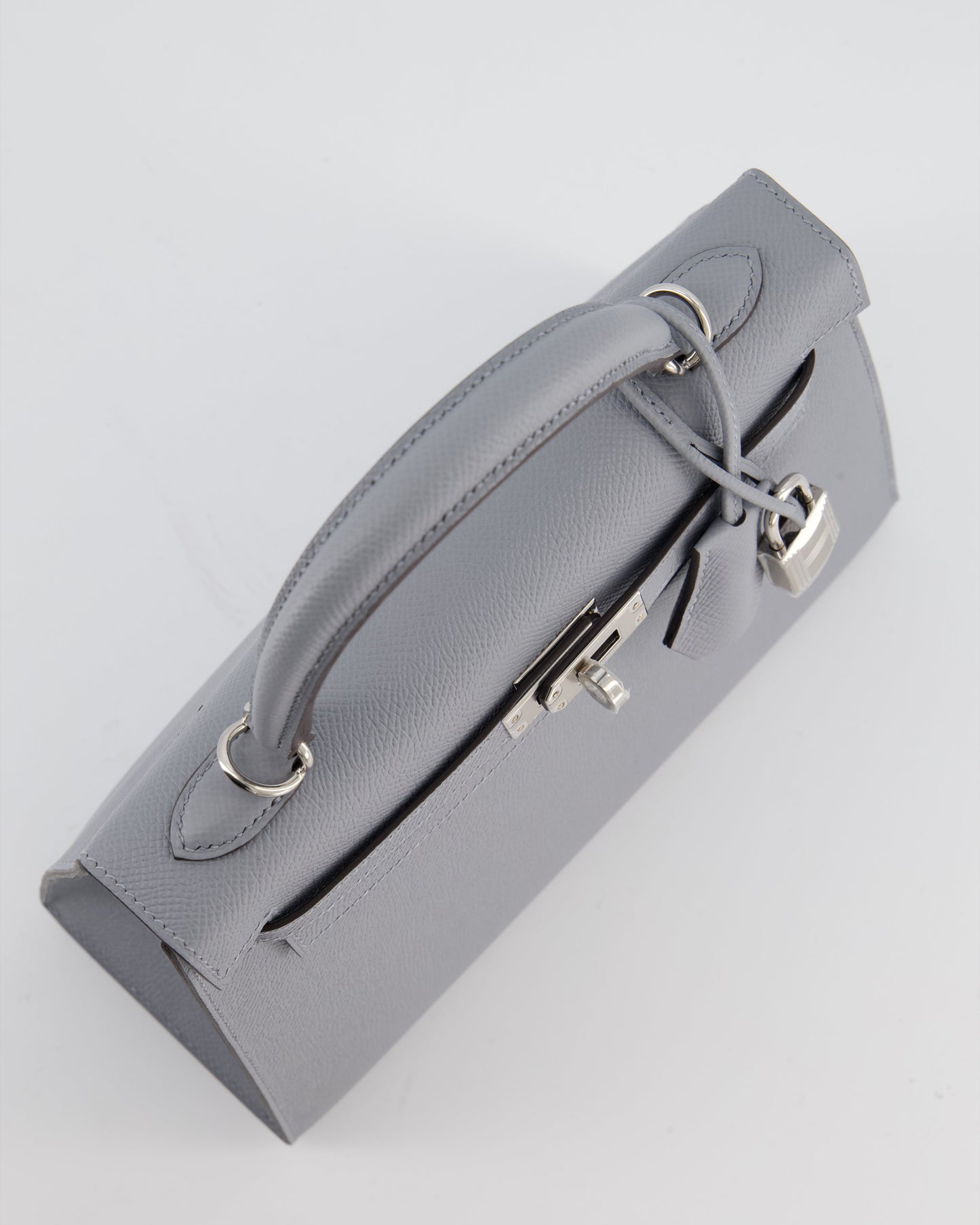Hermes Kelly 25 Sellier Bag in Gris Pantin Epsom Leather with Palladium Hardware