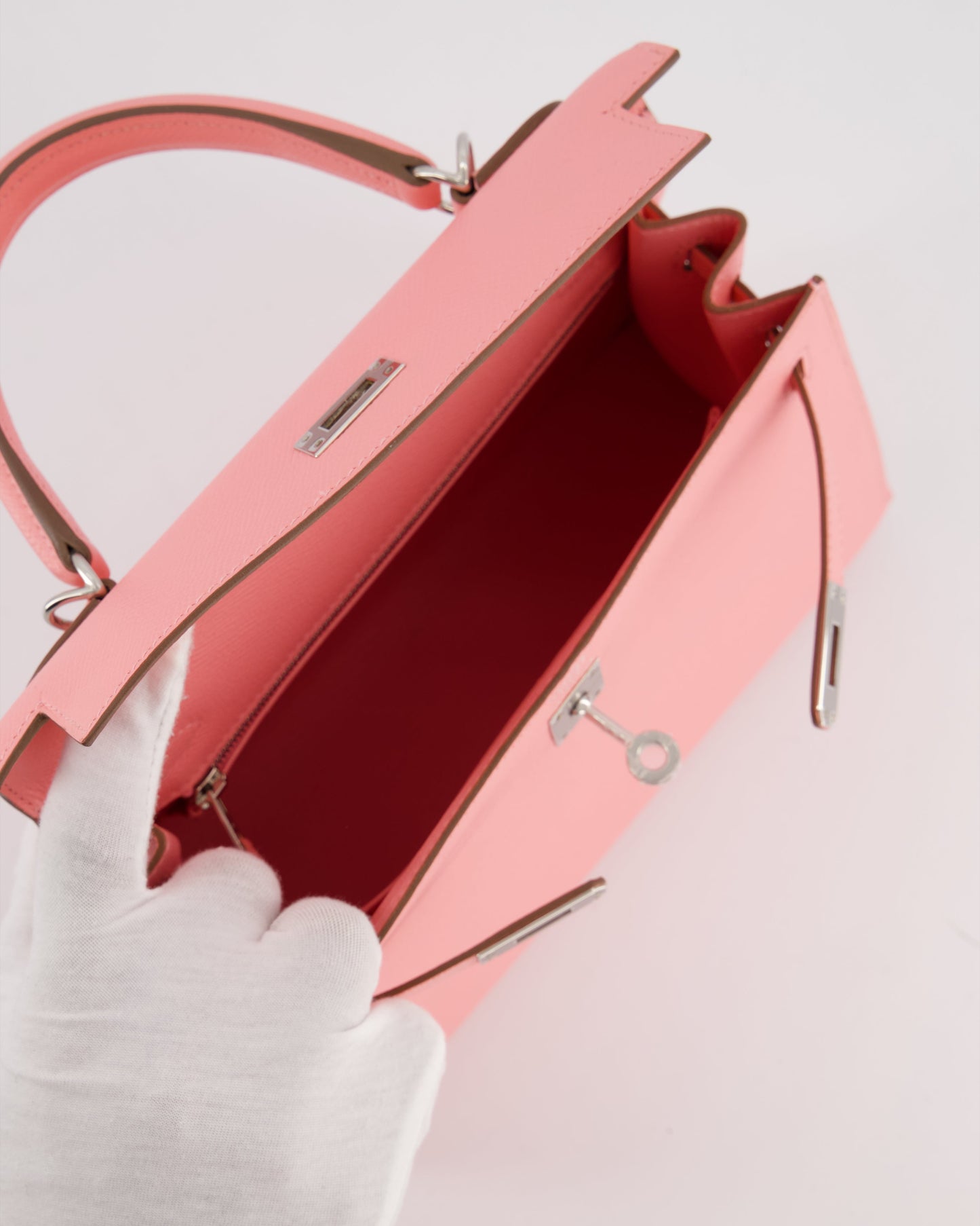 *RARE* Hermes Kelly 25 Sellier Bag in Rose Confetti in Epsom Leather with Palladium Hardware