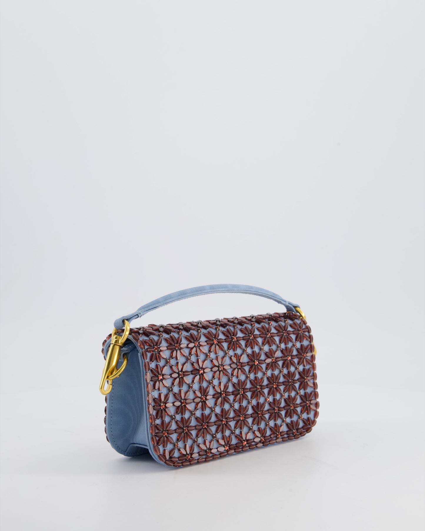 Valentino Multi Small Embroidered Loco Shoulder Bag with Gold tone Hardware