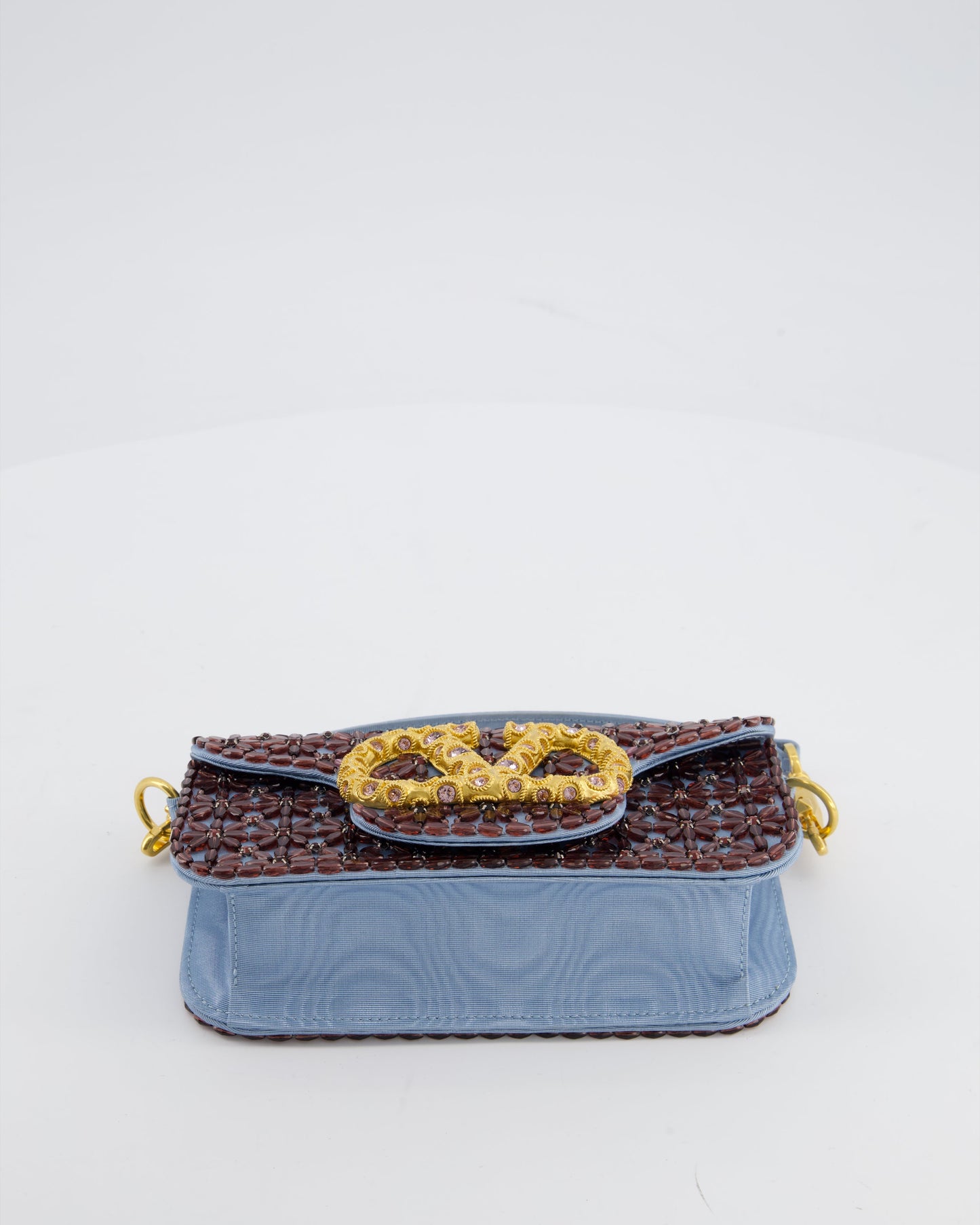 Valentino Multi Small Embroidered Loco Shoulder Bag with Gold tone Hardware