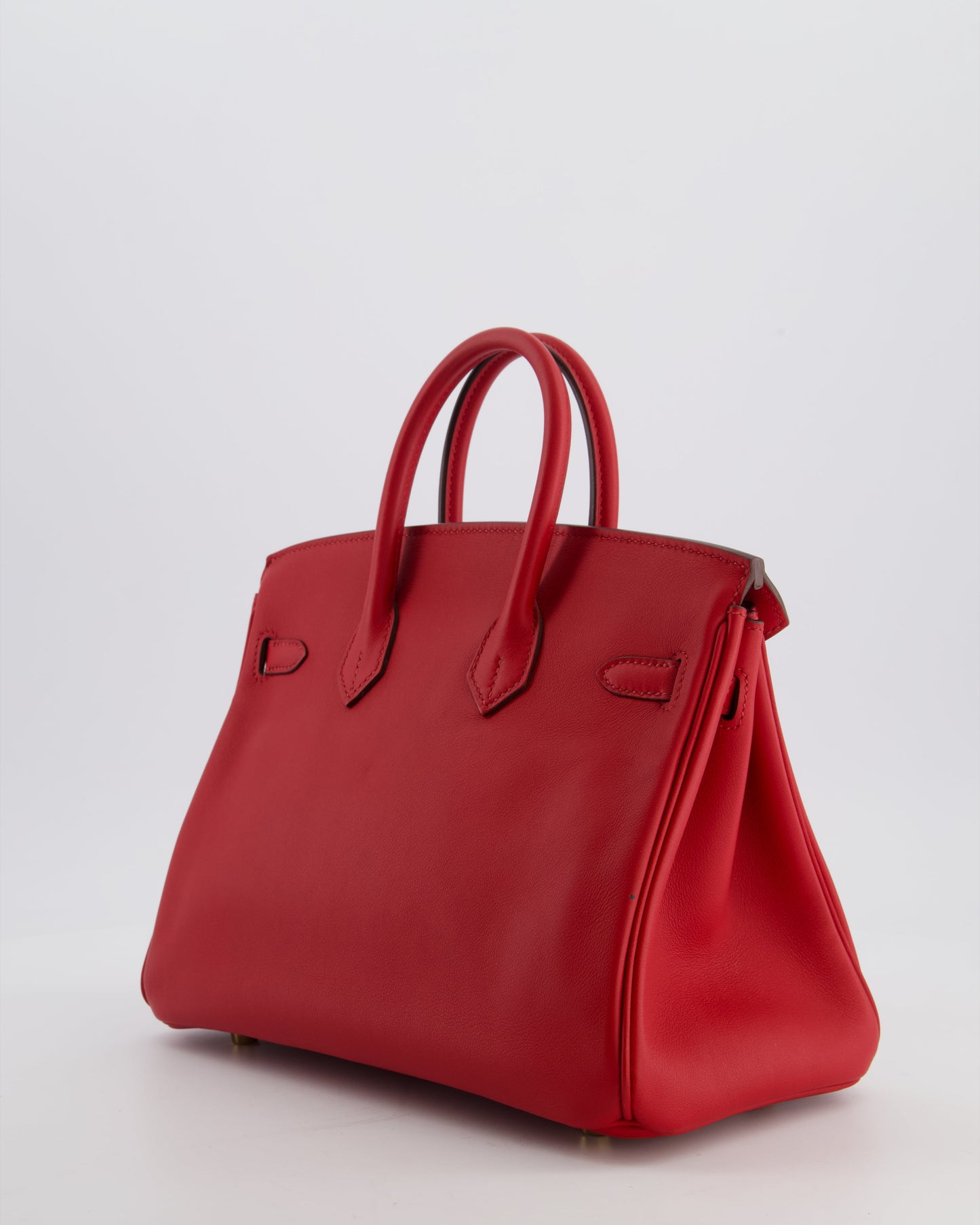 Hermes Birkin 25 Retourne Bag in Rouge Grenat Swift Leather with Gold Hardware