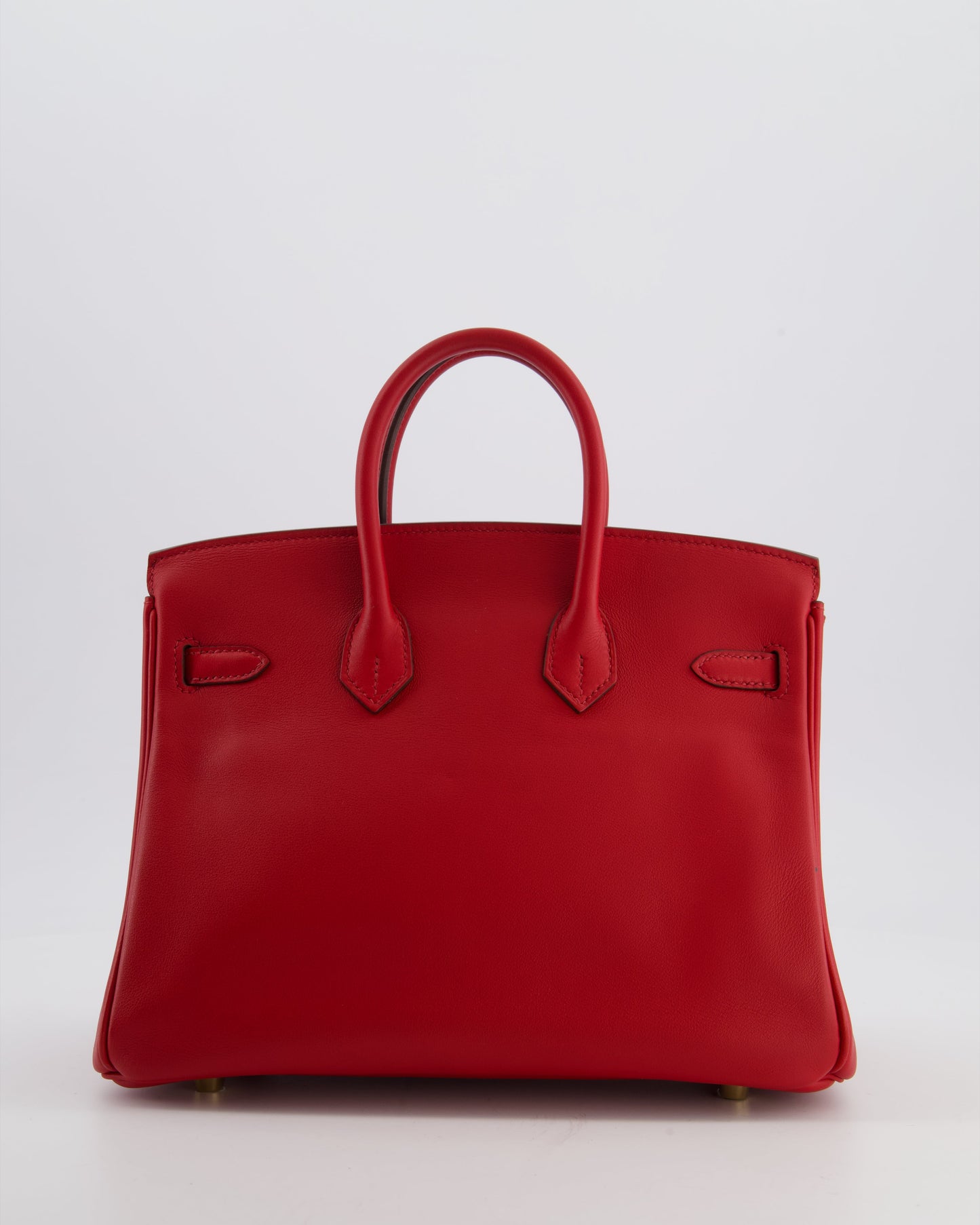 Hermes Birkin 25 Retourne Bag in Rouge Grenat Swift Leather with Gold Hardware