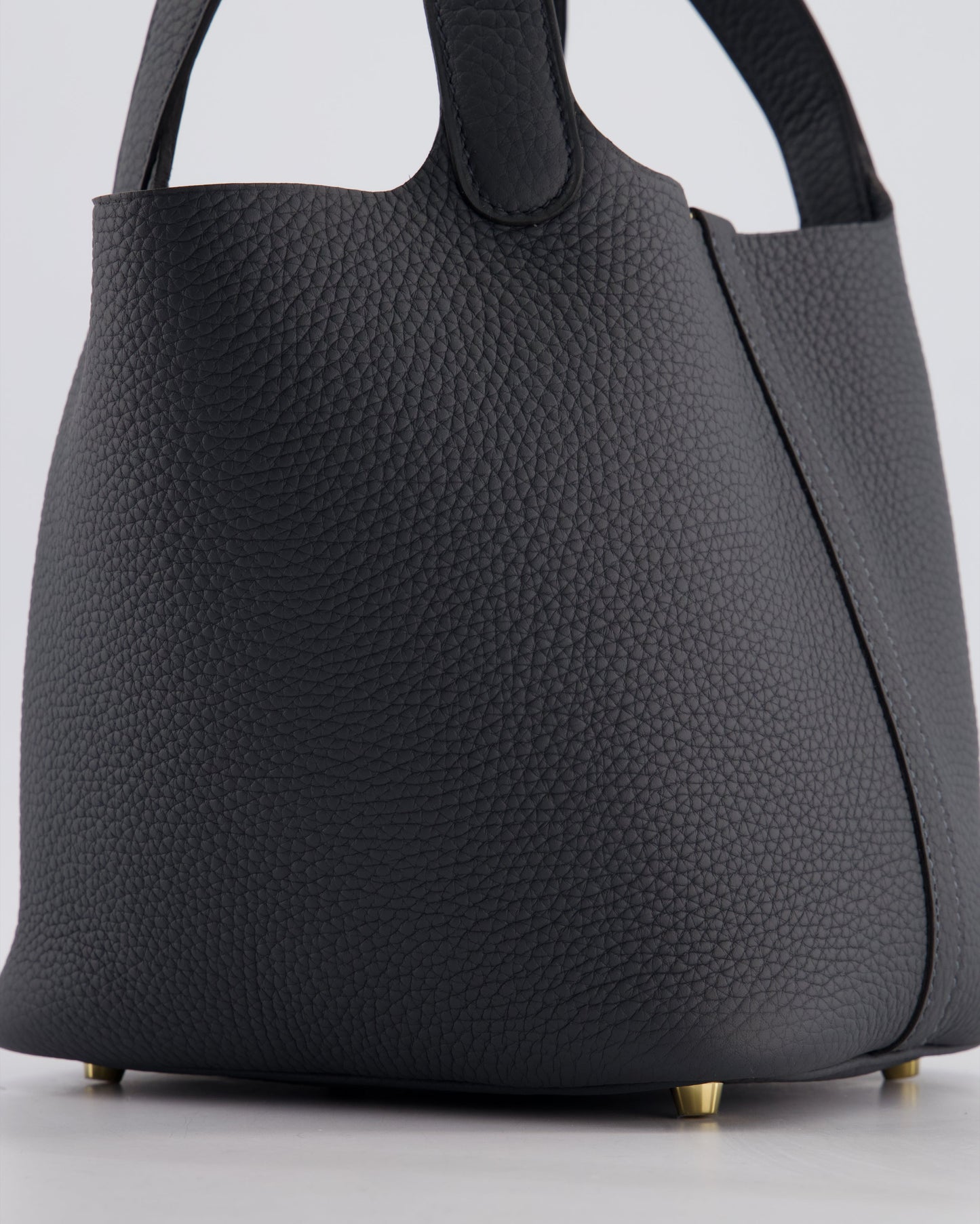*HOT* Hermes Picotin Lock 18 Bag in Gris Misty Clemence Leather with Permabrass Hardware