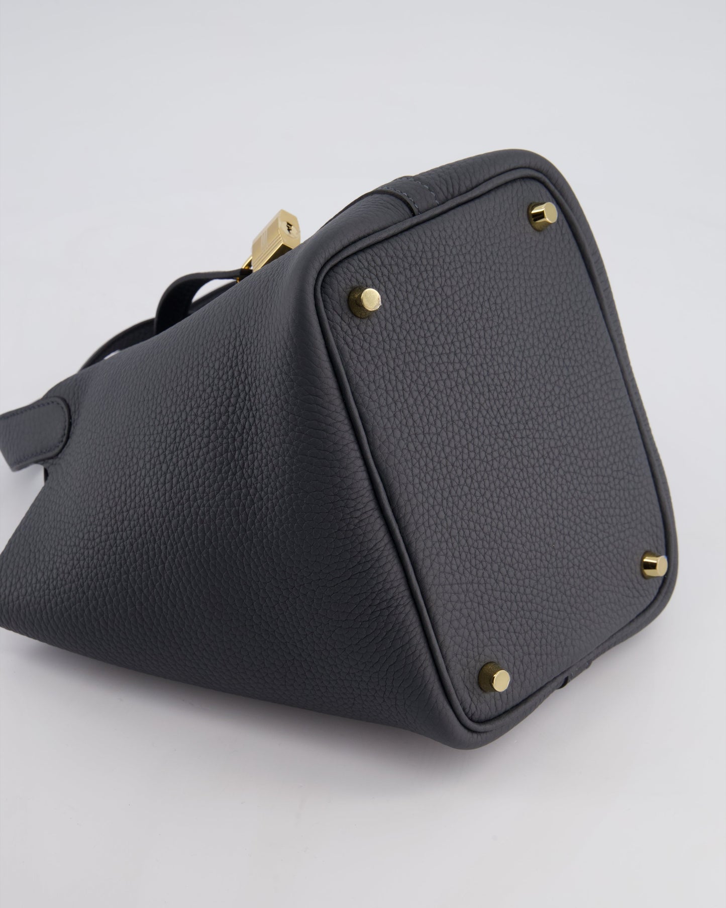 *HOT* Hermes Picotin Lock 18 Bag in Gris Misty Clemence Leather with Permabrass Hardware
