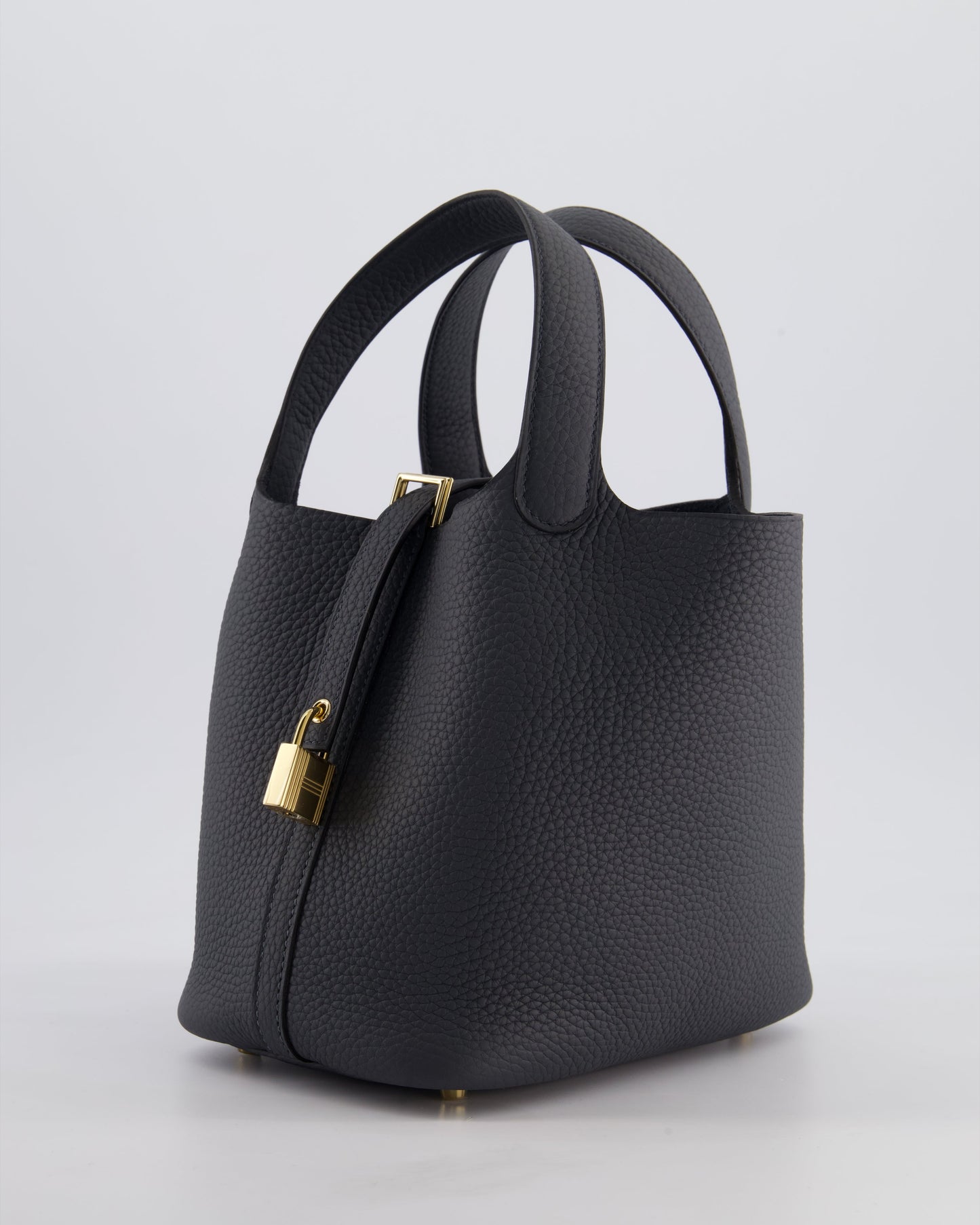 *HOT* Hermes Picotin Lock 18 Bag in Gris Misty Clemence Leather with Permabrass Hardware