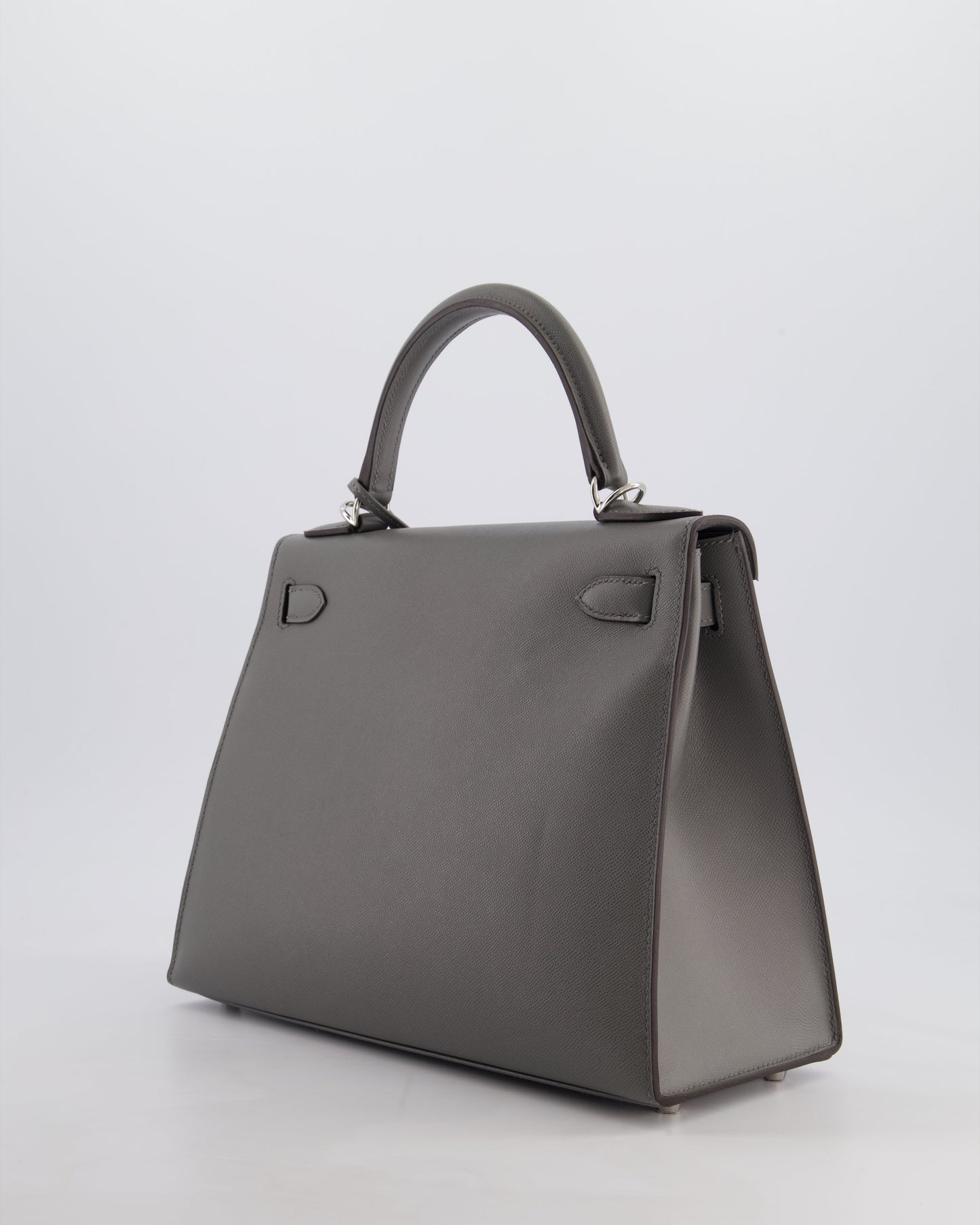 *RARE* Hermes Kelly 28 Sellier Bag in Gris Meyer Madame Leather with Palladium Hardware