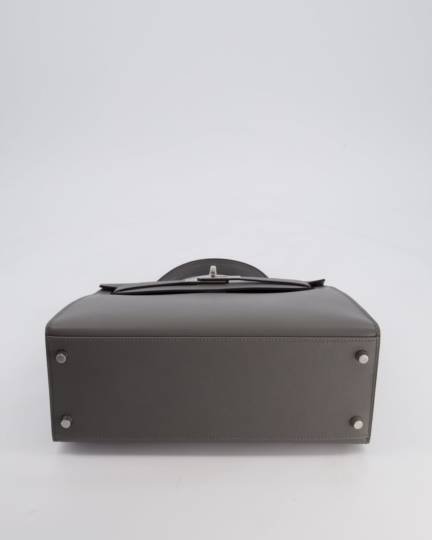 *RARE* Hermes Kelly 28 Sellier Bag in Gris Meyer Madame Leather with Palladium Hardware