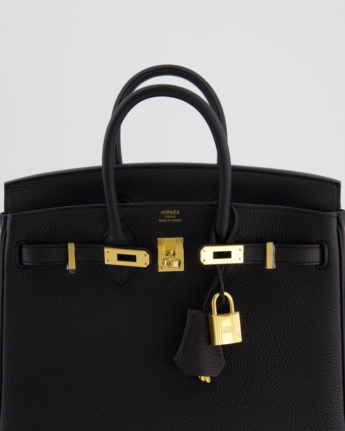 *RARE* Hermes Birkin 25 Retourne Bag in Noir Togo Leather with Gold Hardware