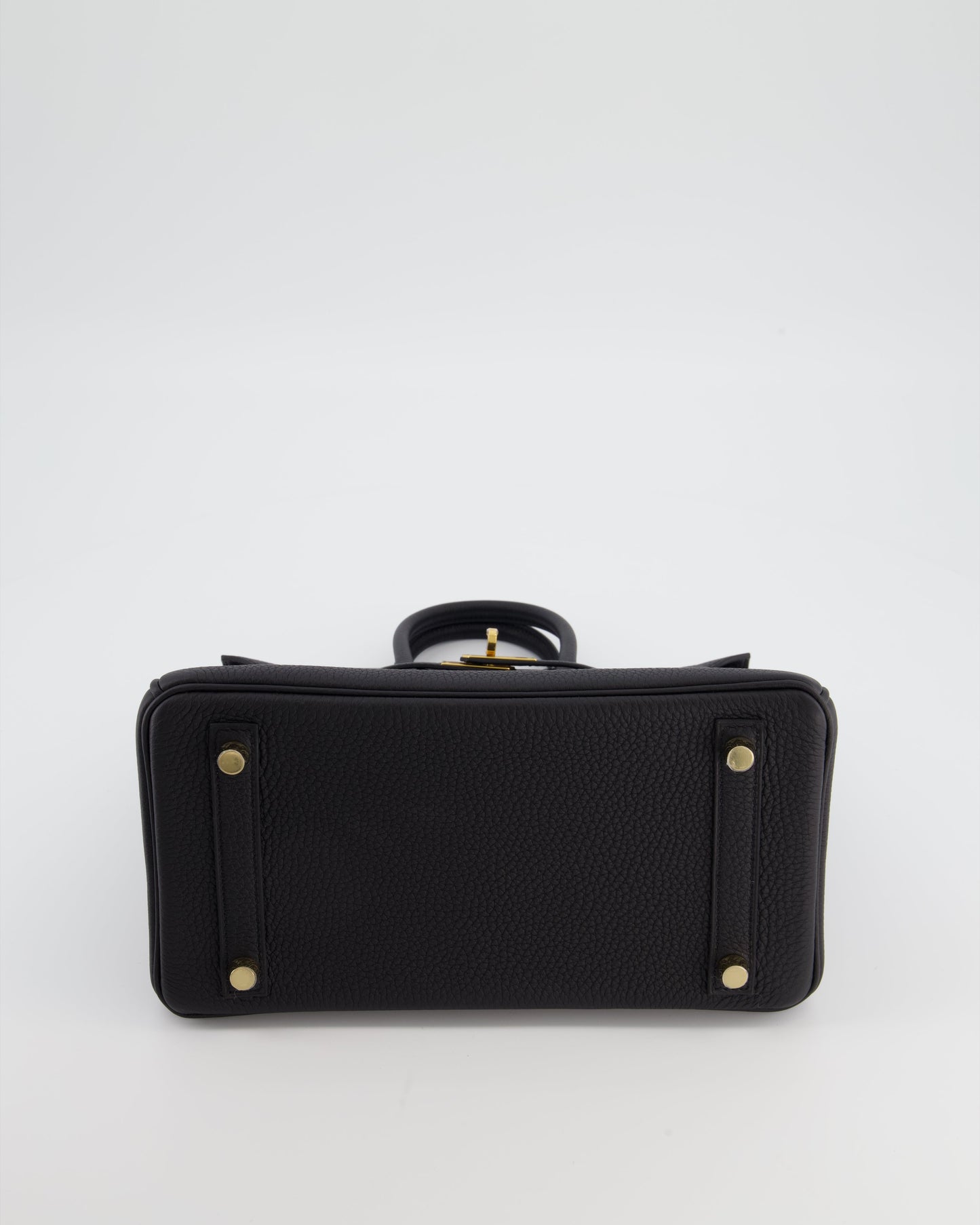 *RARE* Hermes Birkin 25 Retourne Bag in Noir Togo Leather with Gold Hardware
