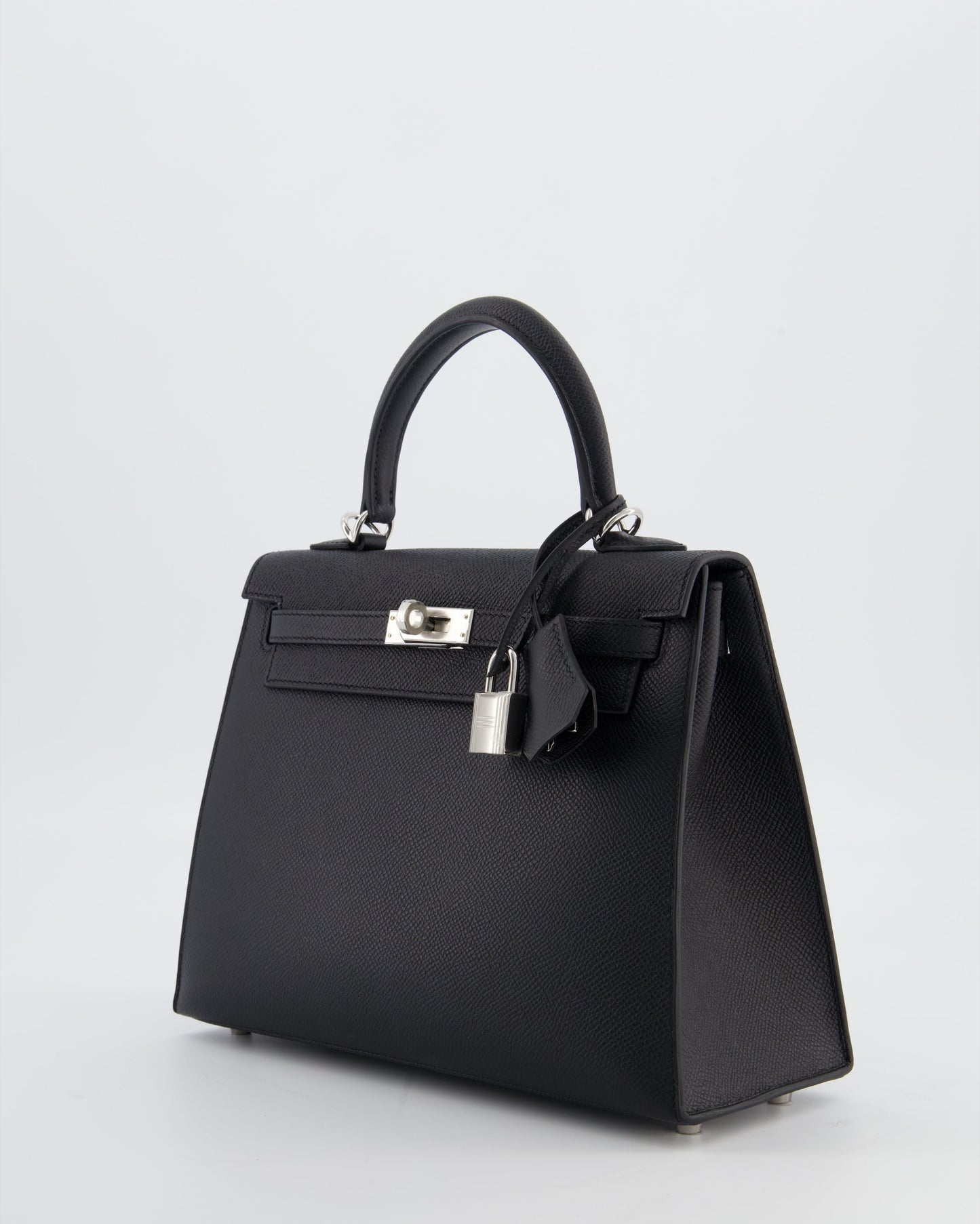 *RARE* Hermes Kelly 25 Sellier Bag in Noir Epsom Leather with Palladium Hardware