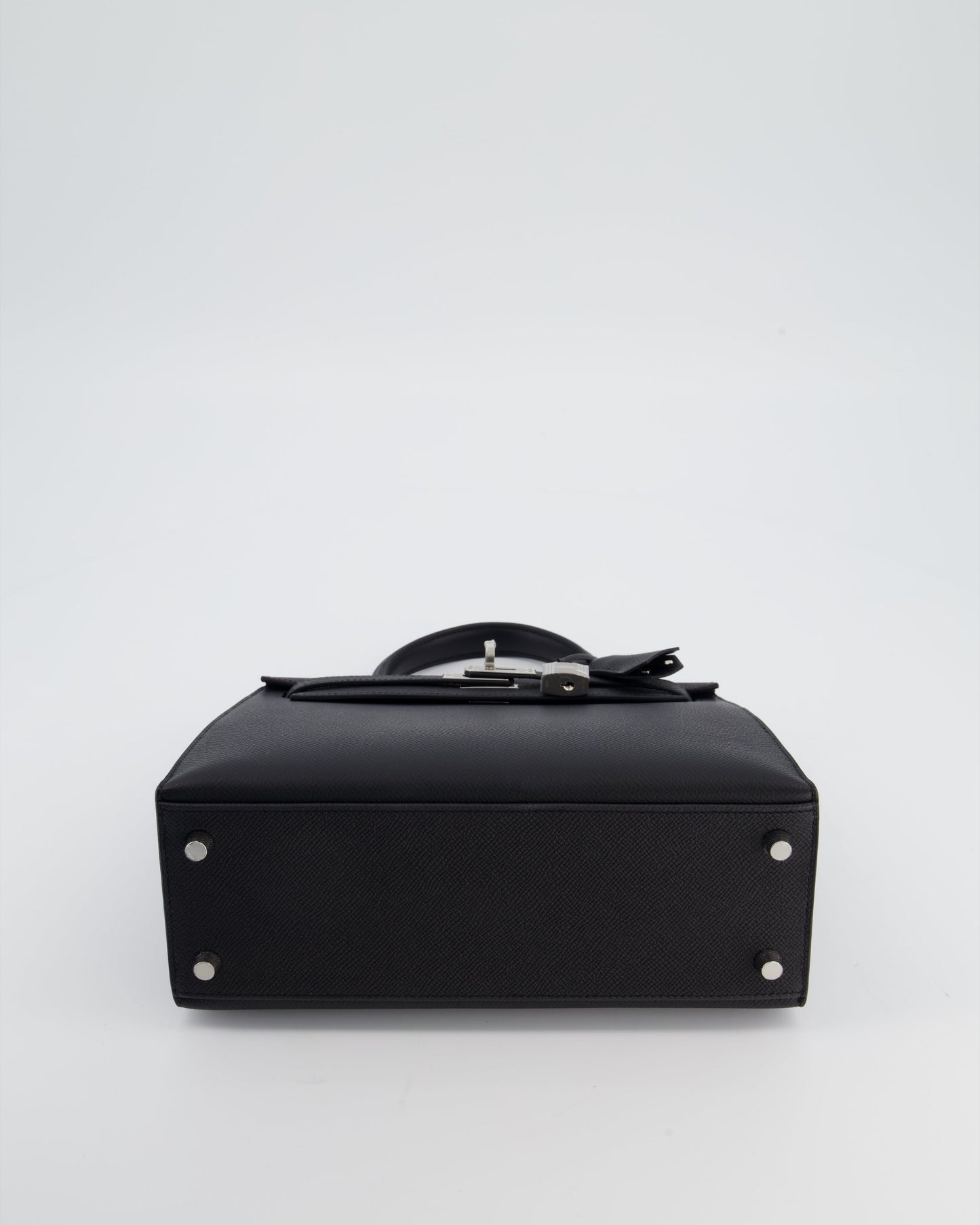 *RARE* Hermes Kelly 25 Sellier Bag in Noir Epsom Leather with Palladium Hardware