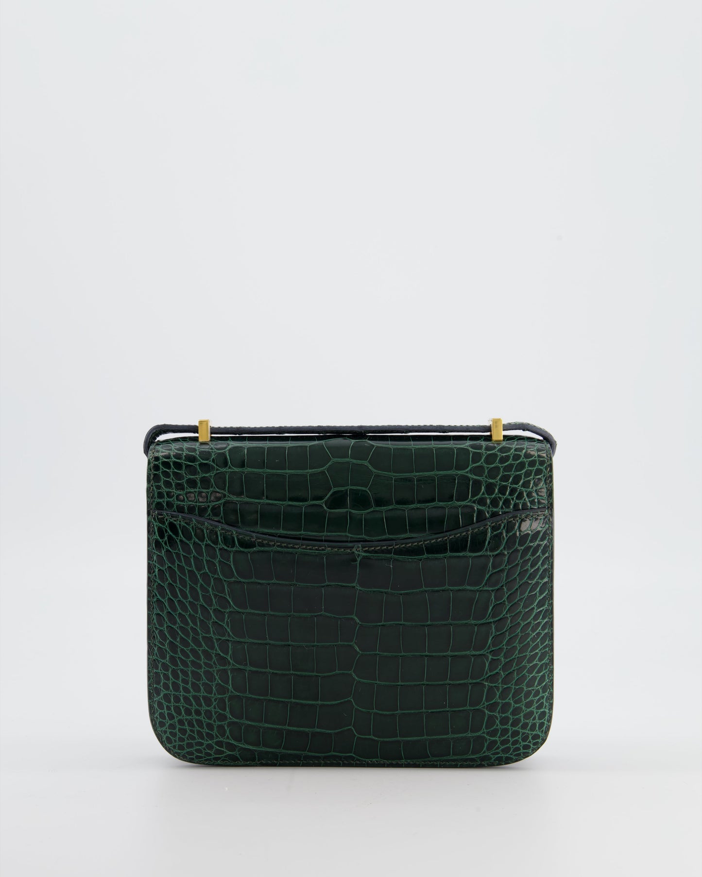 Hermes Constance III 18 Bag in Shiny Alligator Vert Fonce with Gold Hardware
