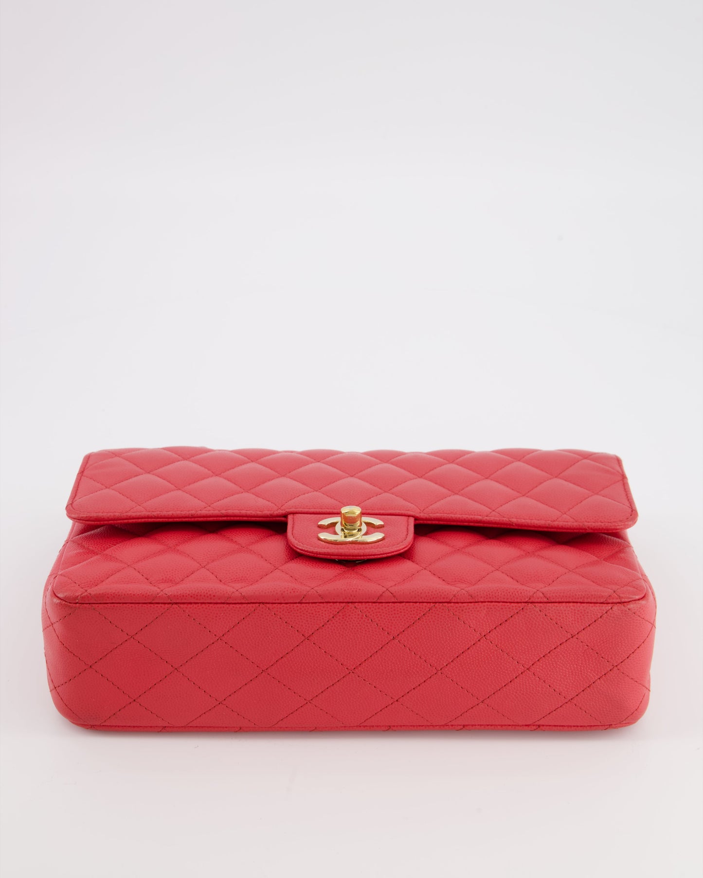 Chanel Pink Medium Classic Double Flap Bag in Caviar Leather with Champagne Gold Hardware
