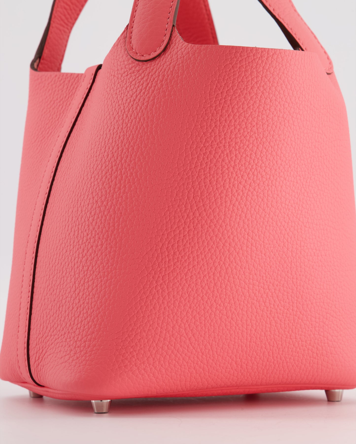 Hermes Picotin Lock 18 Bag in Rose Azalee Clemence Leather with Palladium Hardware