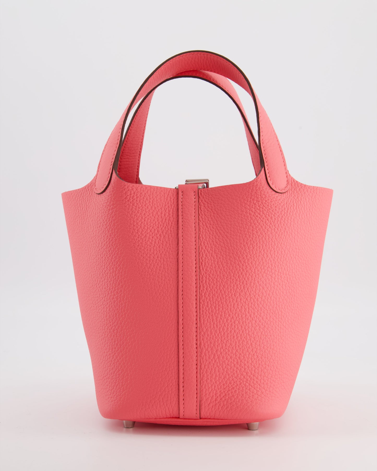Hermes Picotin Lock 18 Bag in Rose Azalee Clemence Leather with Palladium Hardware