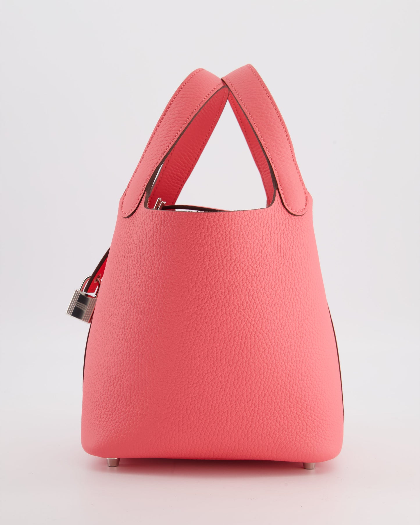 Hermes Picotin Lock 18 Bag in Rose Azalee Clemence Leather with Palladium Hardware