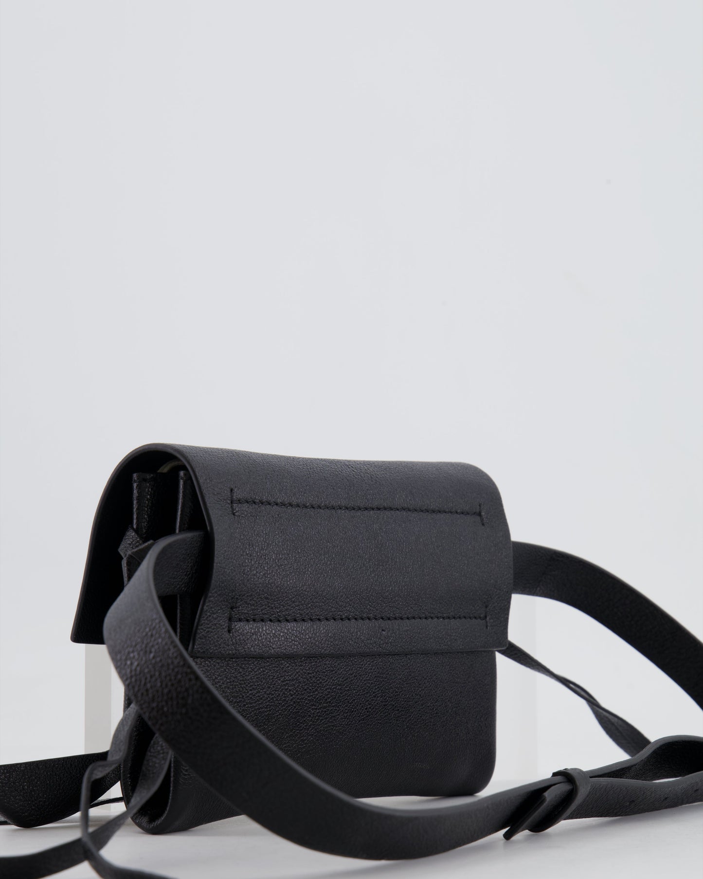 Valentino Black Leather VSling Belt Bag with Gold Logo