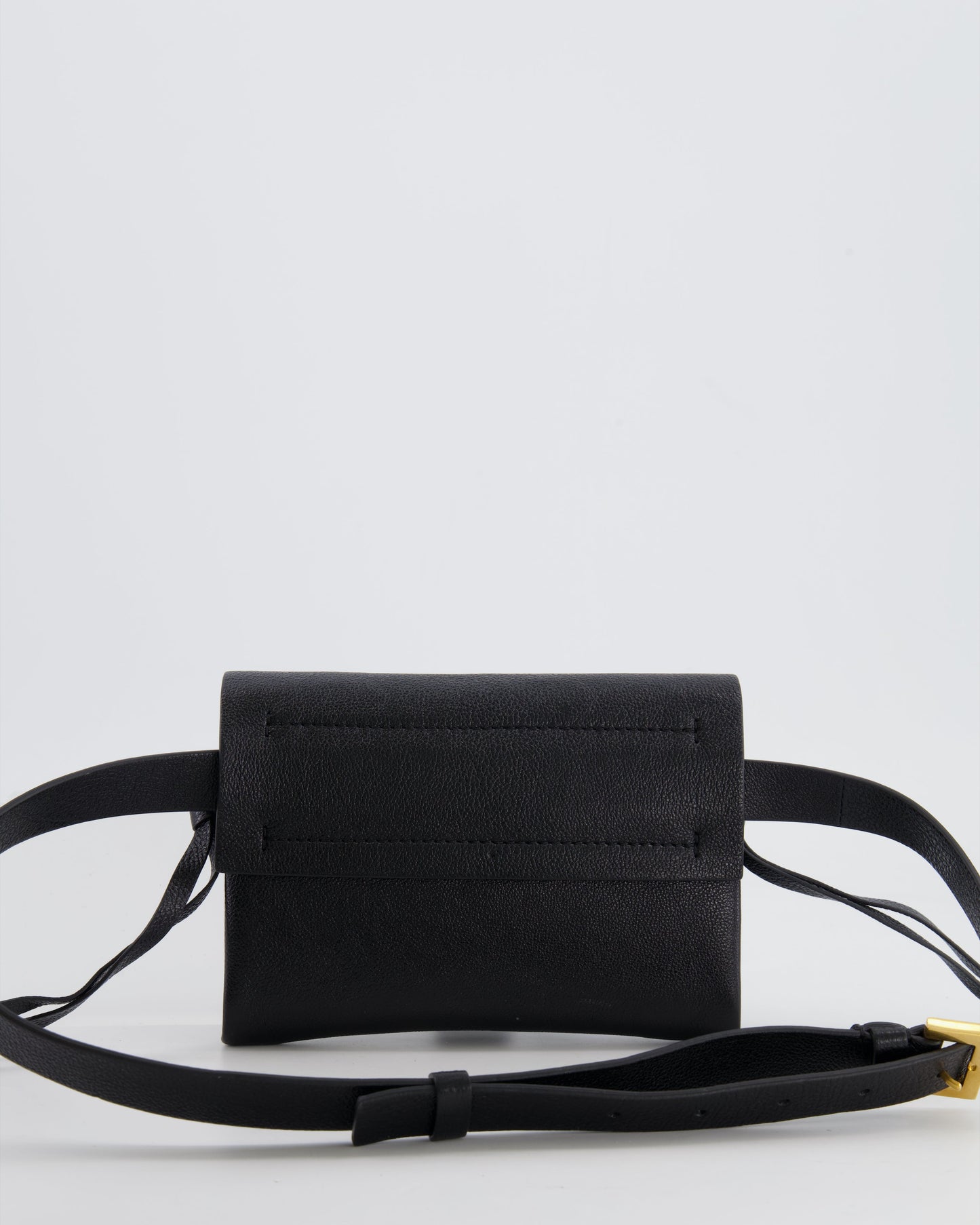 Valentino Black Leather VSling Belt Bag with Gold Logo