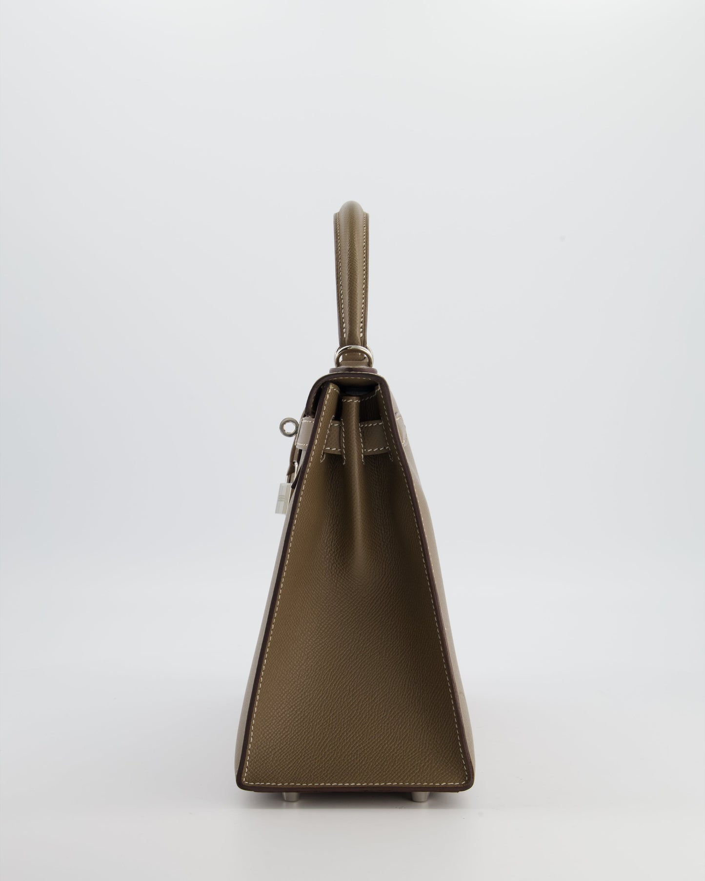 Hermes Kelly 28 Sellier Bag in Etoupe Epsom Leather with Palladium Hardware