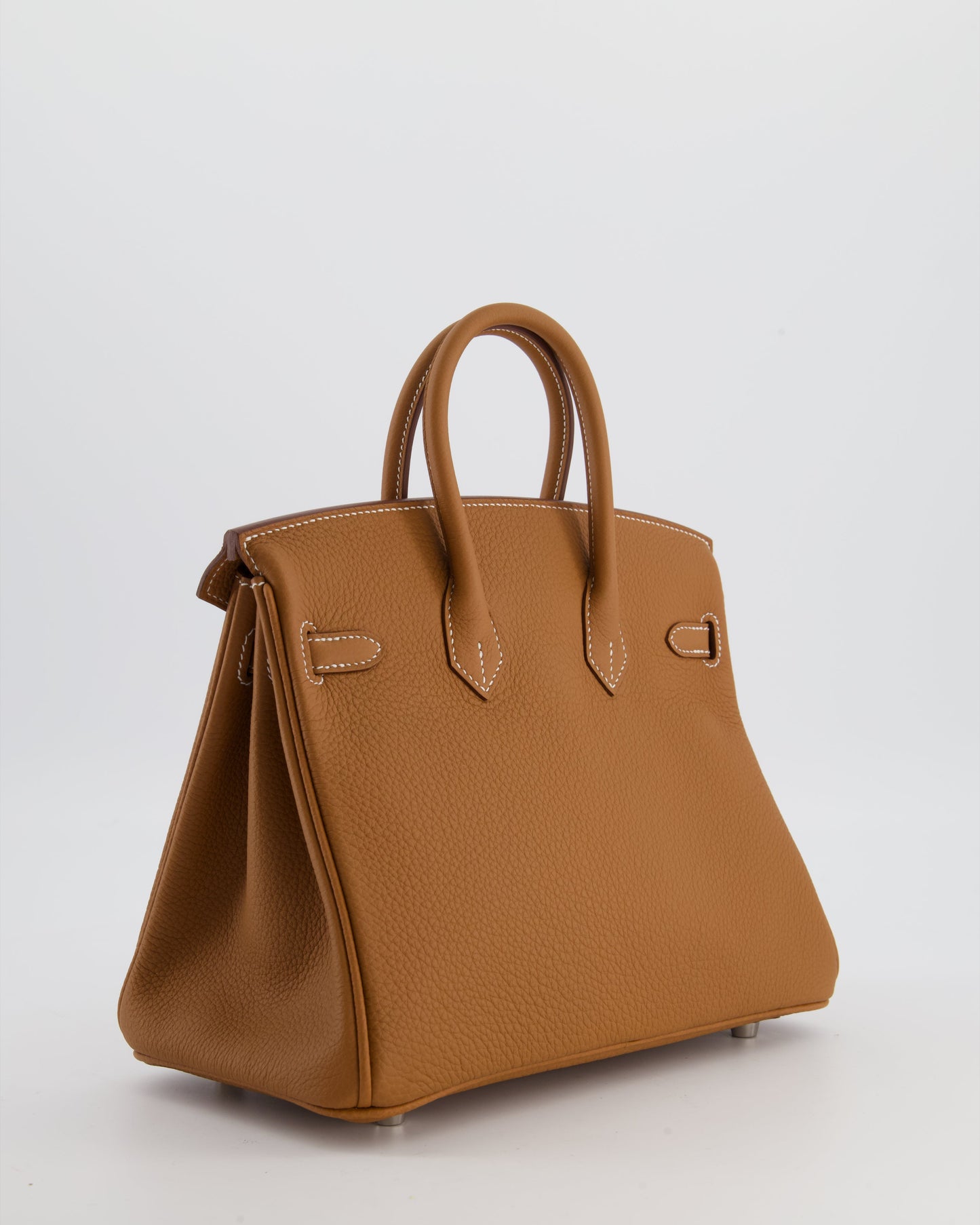 *HOT* Hermes Birkin 25 Retourne Bag in Gold Togo Leather with Palladium Hardware