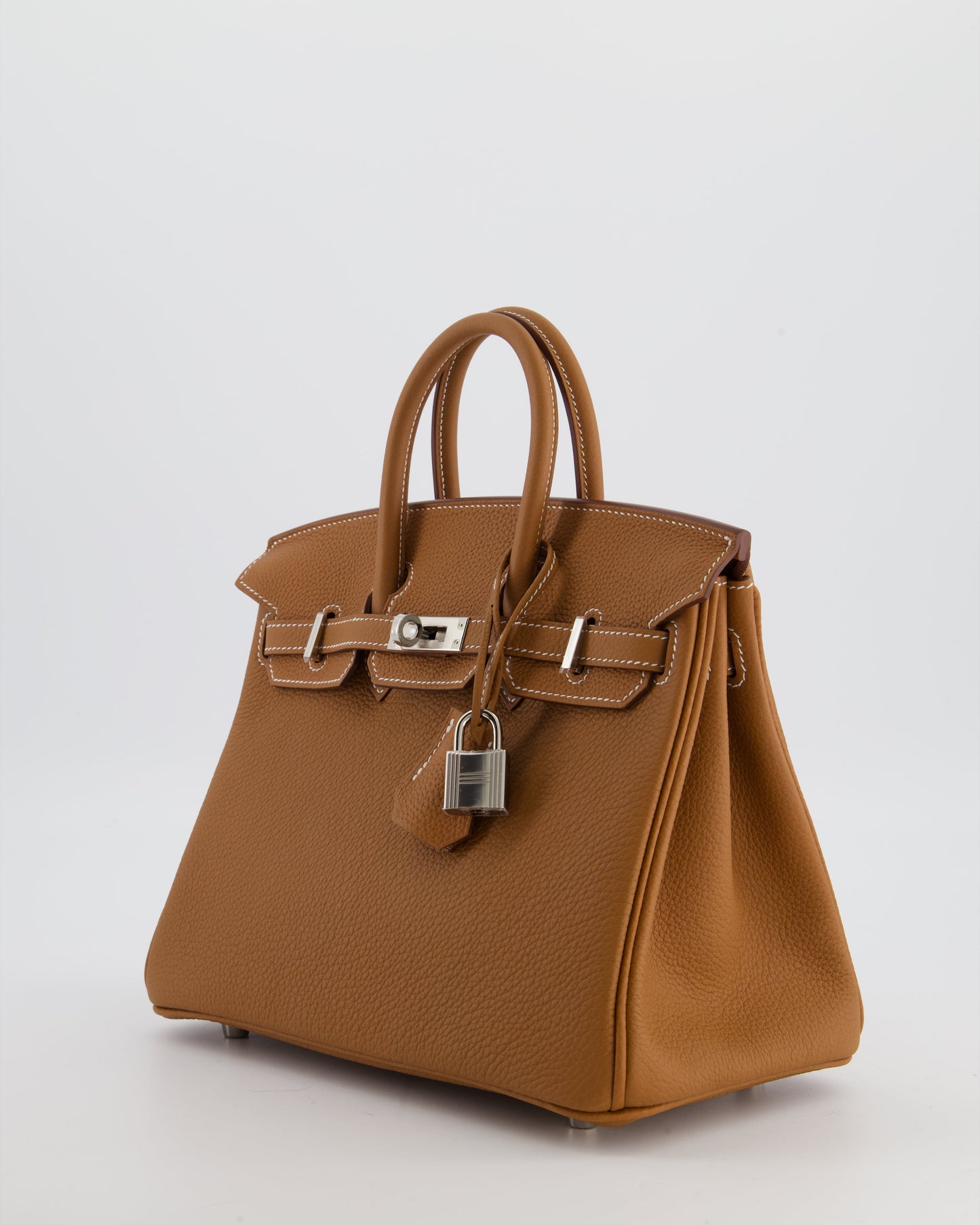 *HOT* Hermes Birkin 25 Retourne Bag in Gold Togo Leather with Palladium Hardware