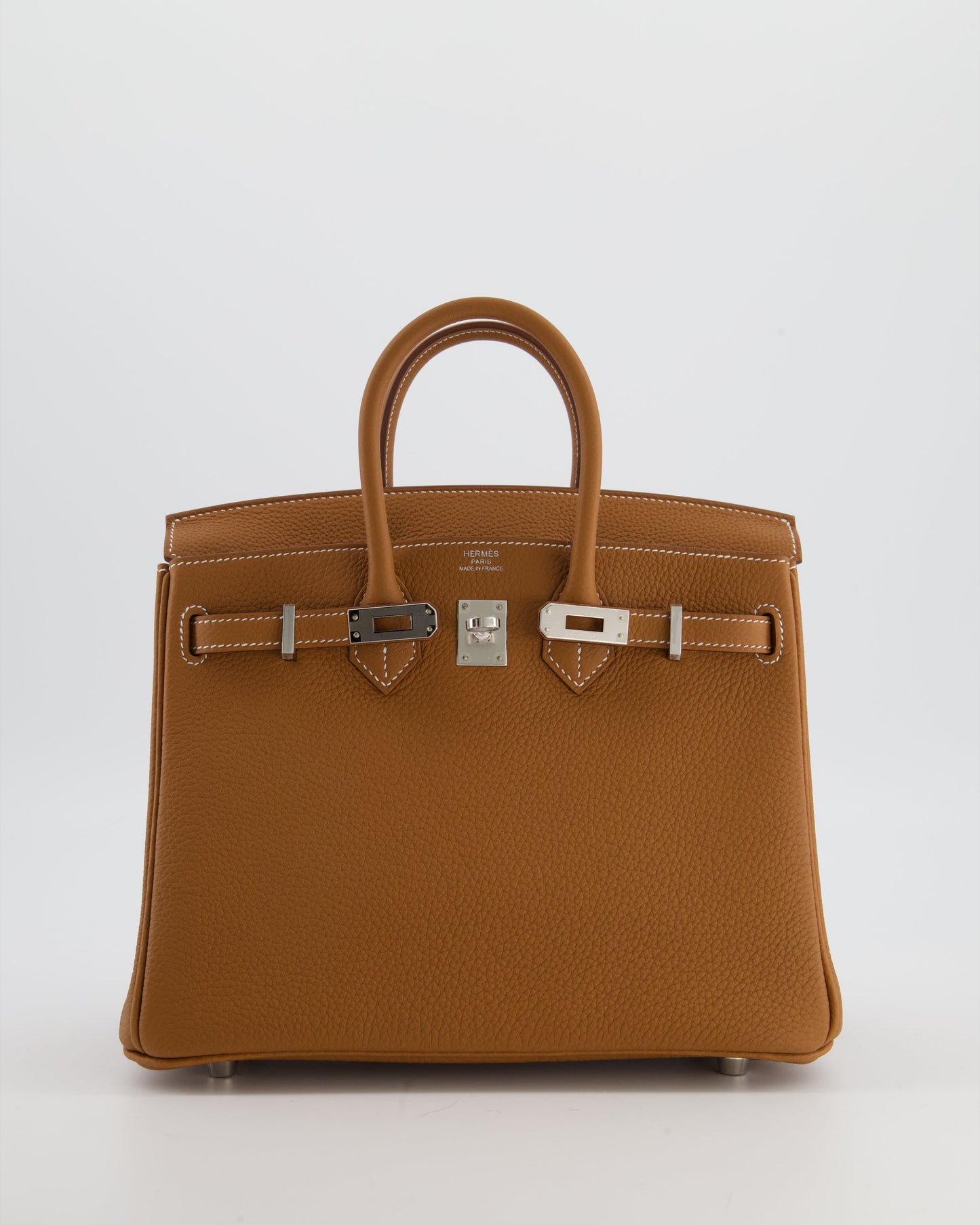 *HOT* Hermes Birkin 25 Retourne Bag in Gold Togo Leather with Palladium Hardware