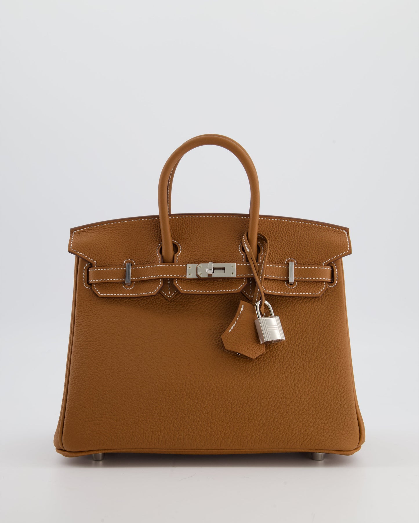 *HOT* Hermes Birkin 25 Retourne Bag in Gold Togo Leather with Palladium Hardware