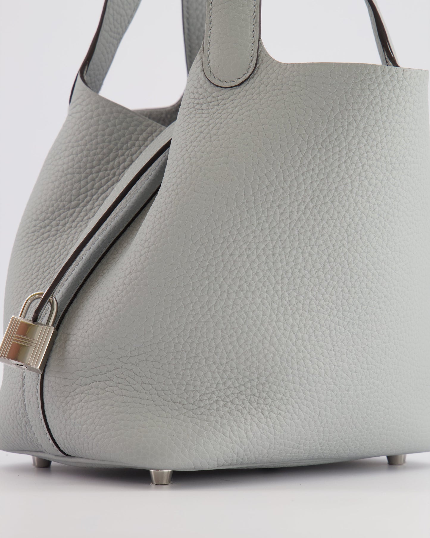 *HOT* Hermes Picotin Lock Bag 18cm in Bleu Glacier Clemence Leather with Palladium Hardware