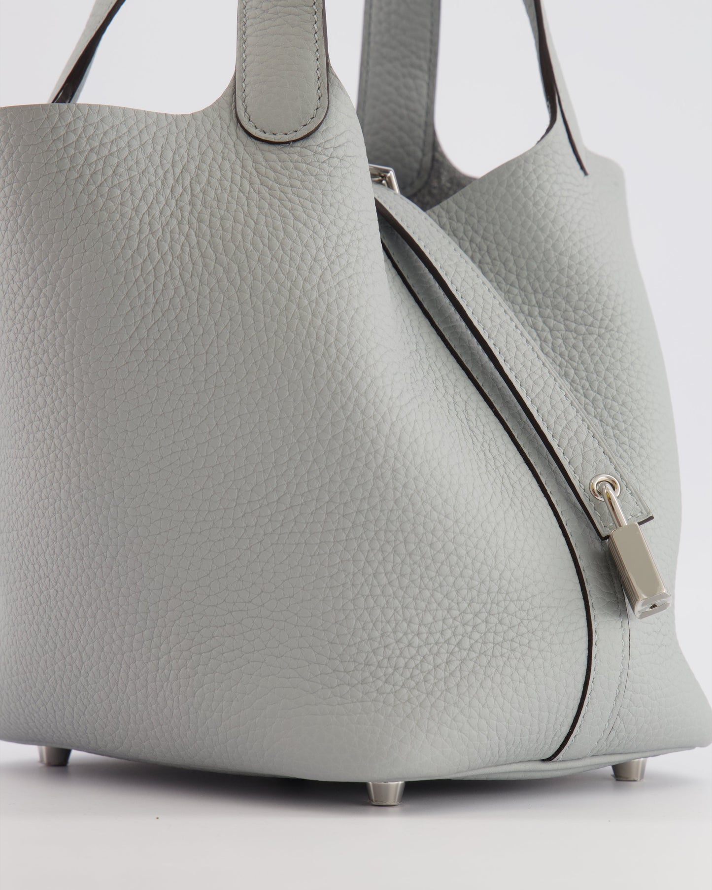 *HOT* Hermes Picotin Lock Bag 18cm in Bleu Glacier Clemence Leather with Palladium Hardware