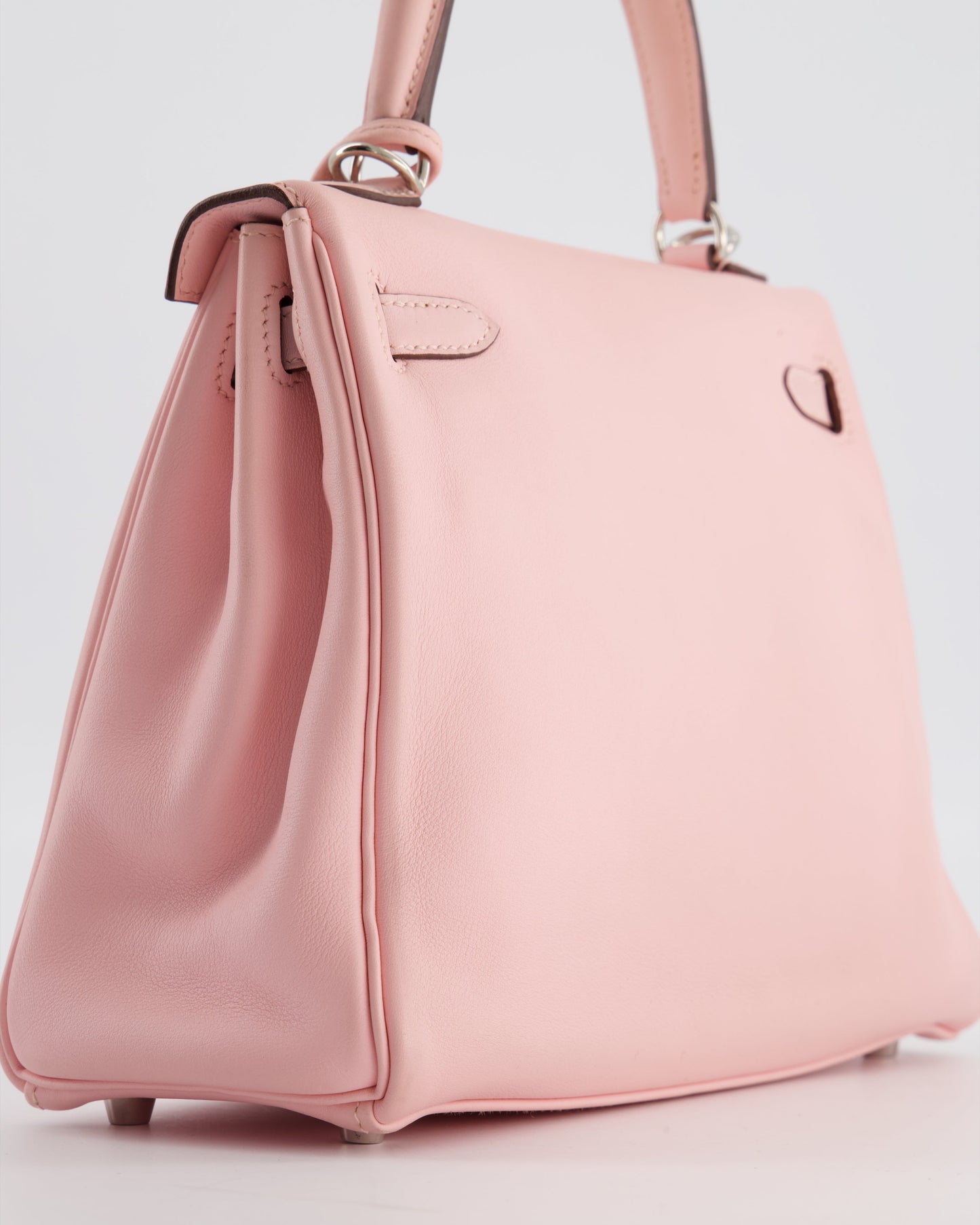 Hermes Kelly 25 Retourne Bag in Rose Sakura Swift Leather with Palladium Hardware