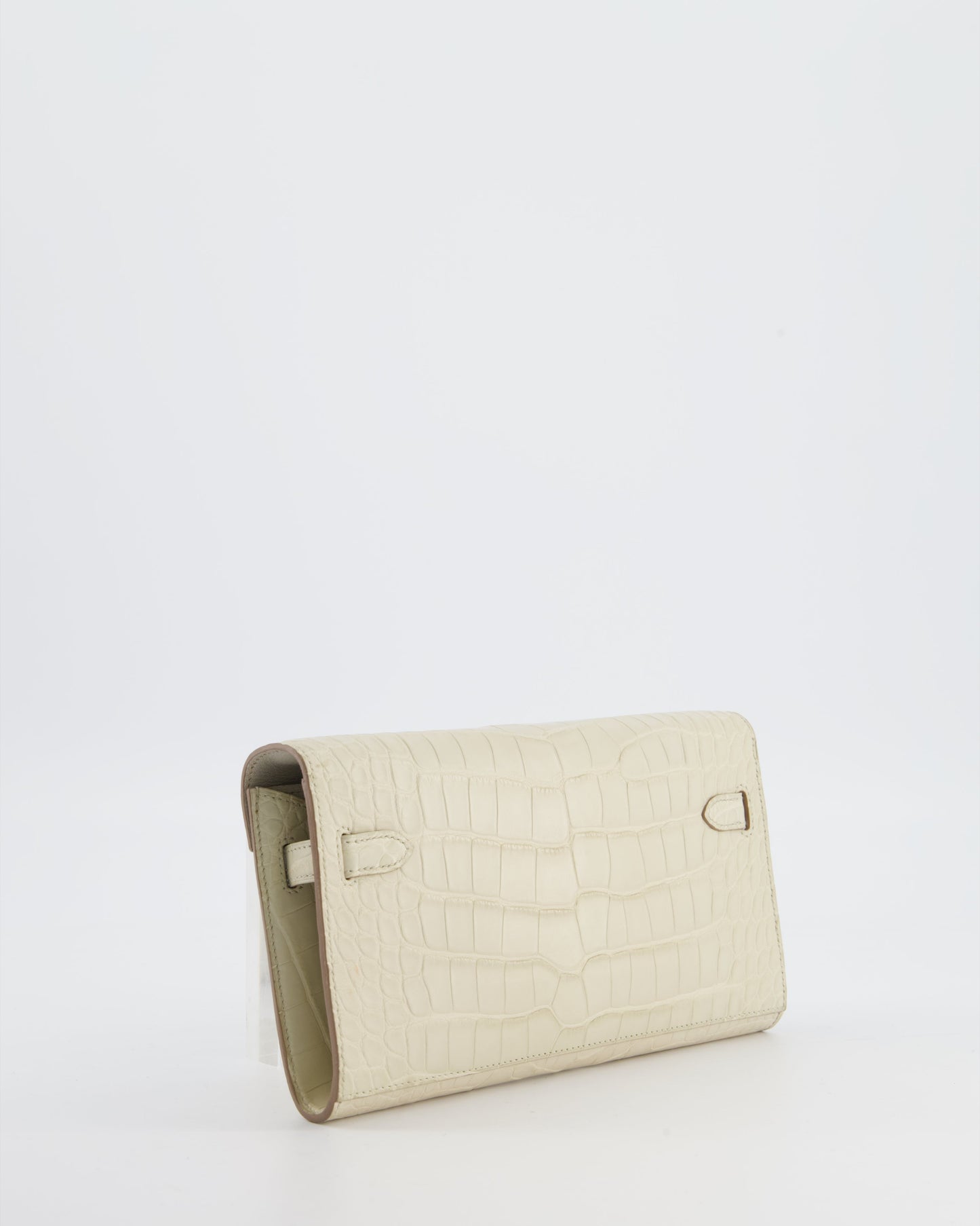 Hermes Kelly To Go Bag in Beton Alligator Mississippiensis Leather with Palladium Hardware