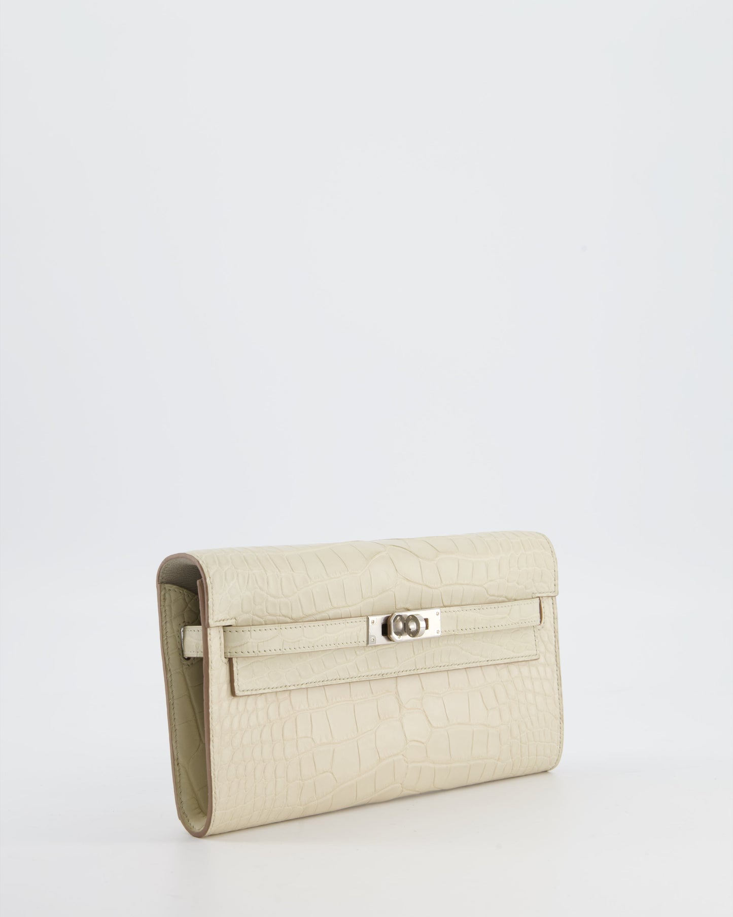 Hermes Kelly To Go Bag in Beton Alligator Mississippiensis Leather with Palladium Hardware