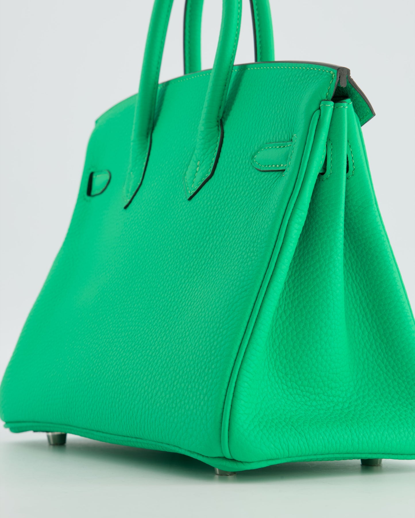 Hermes Birkin 25 Retourne Bag in Vert Comics Togo Leather with Palladium Hardware