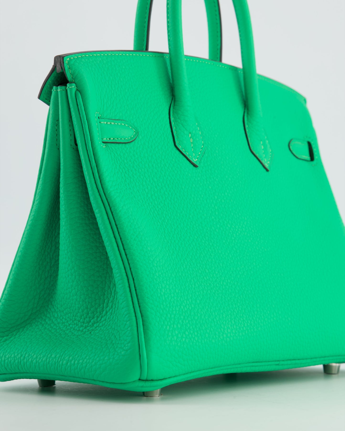 Hermes Birkin 25 Retourne Bag in Vert Comics Togo Leather with Palladium Hardware