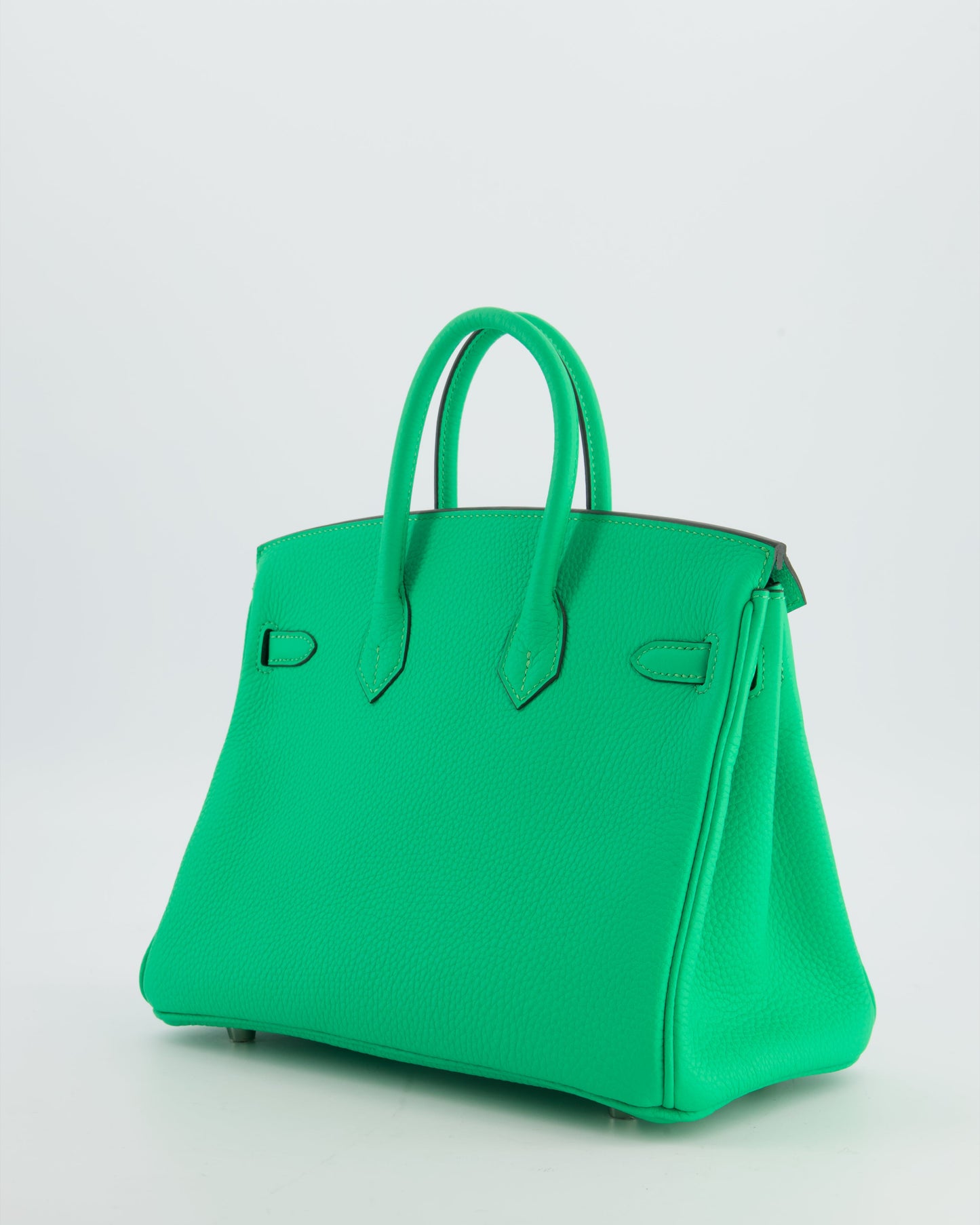 Hermes Birkin 25 Retourne Bag in Vert Comics Togo Leather with Palladium Hardware