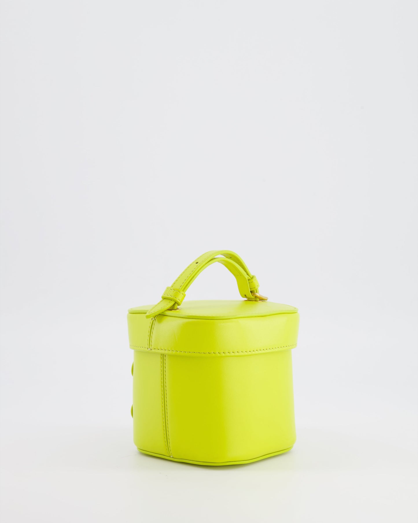 Celine Lime Yellow Leather Small Box Cuir Triomphe Bag