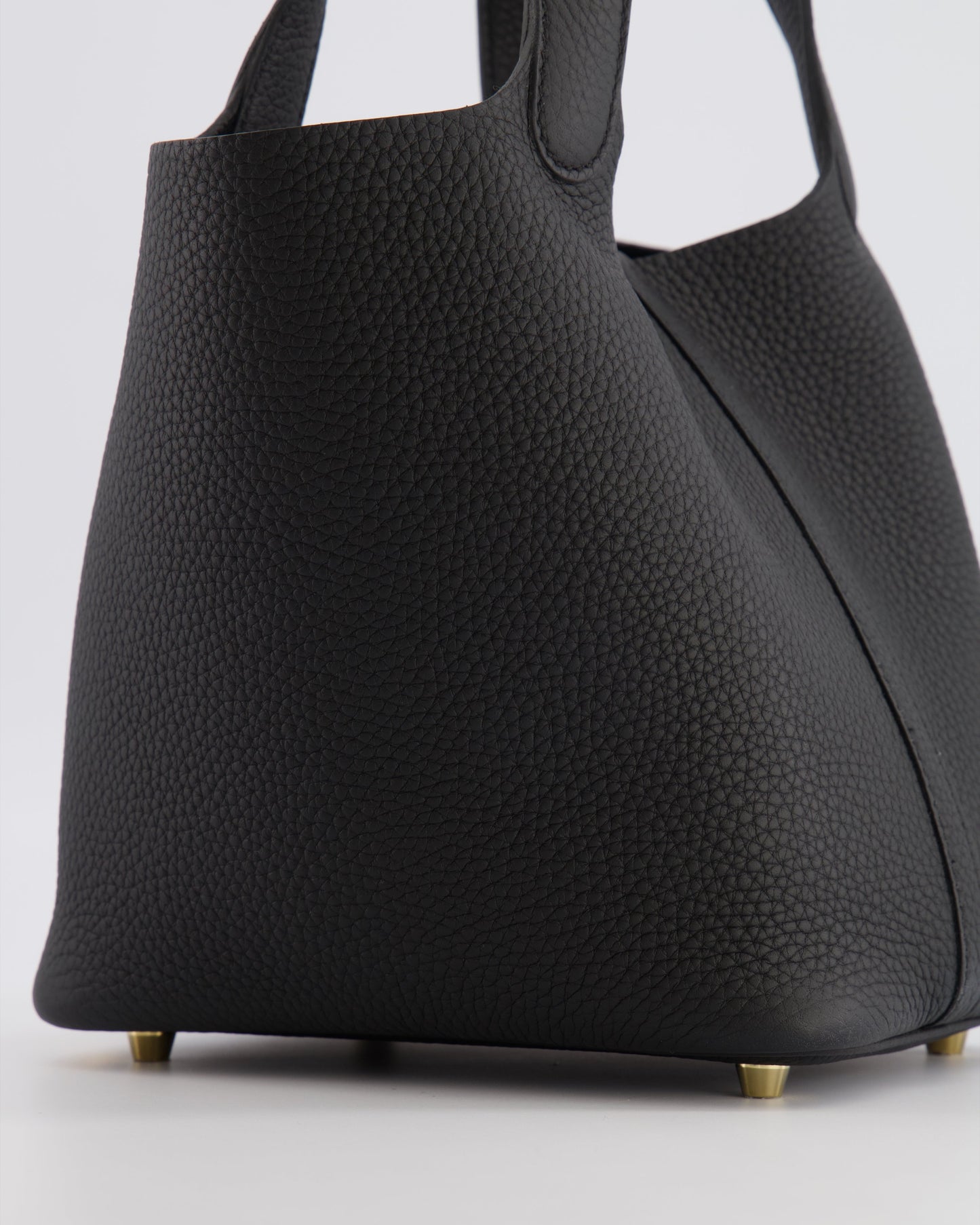 Hermes Picotin Lock Bag 18cm in Noir Clemence Leather with Gold Hardware