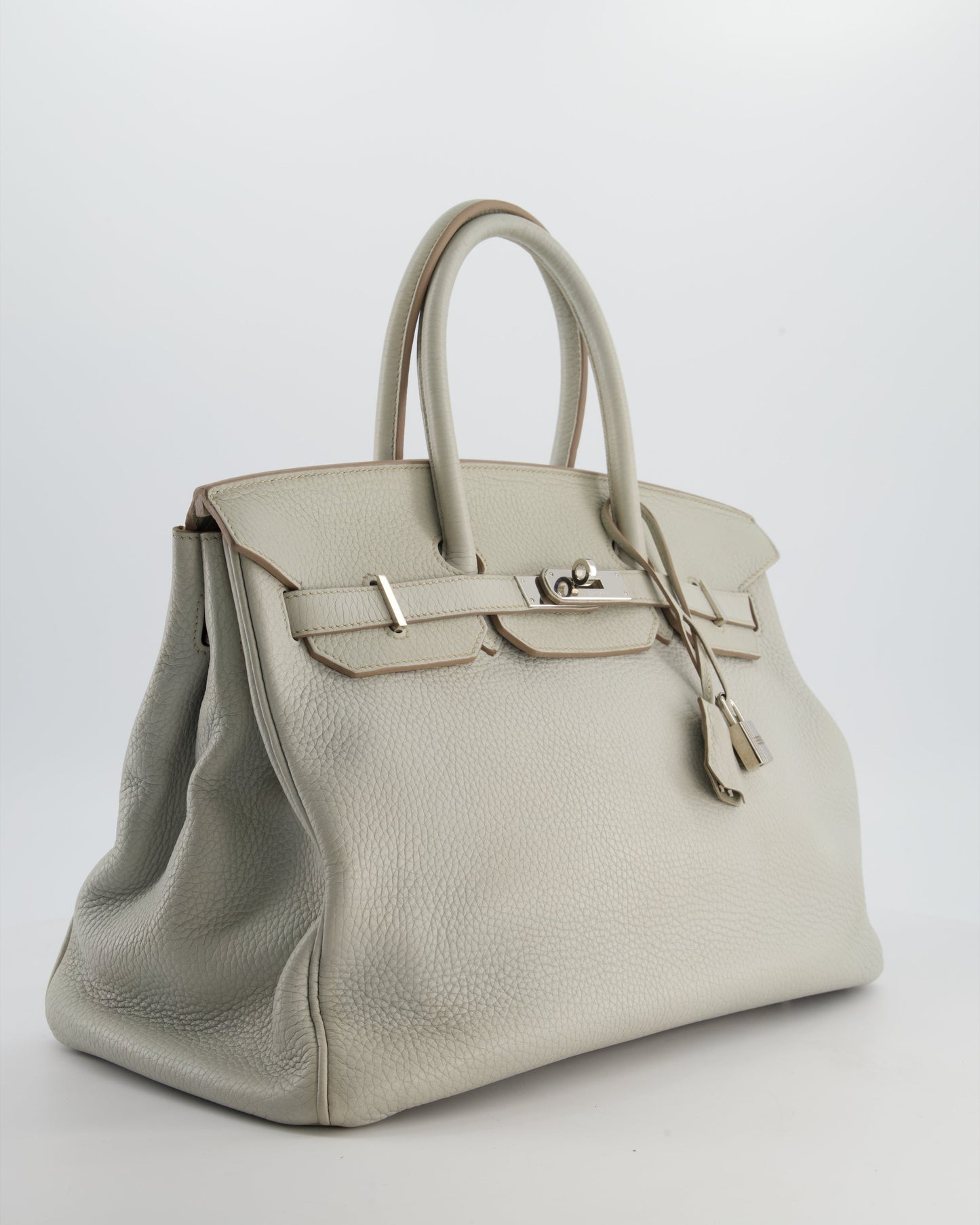 Hermes Birkin 35 Retourne Bag in Gris Perle Togo Leather with Palladium Hardware