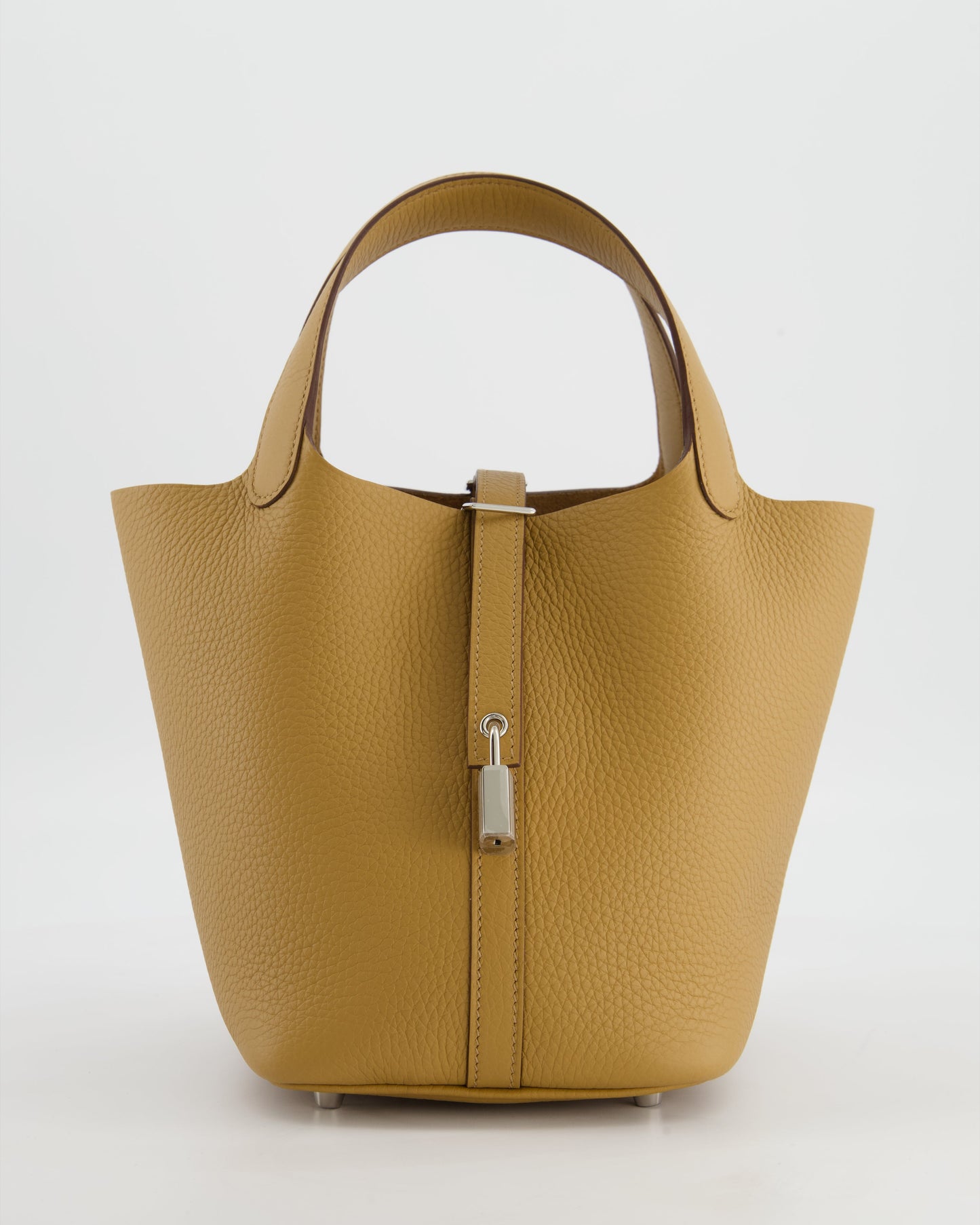 Hermes Picotin Lock 18 Bag in Biscuit Clemence Leather with Palladium Hardware