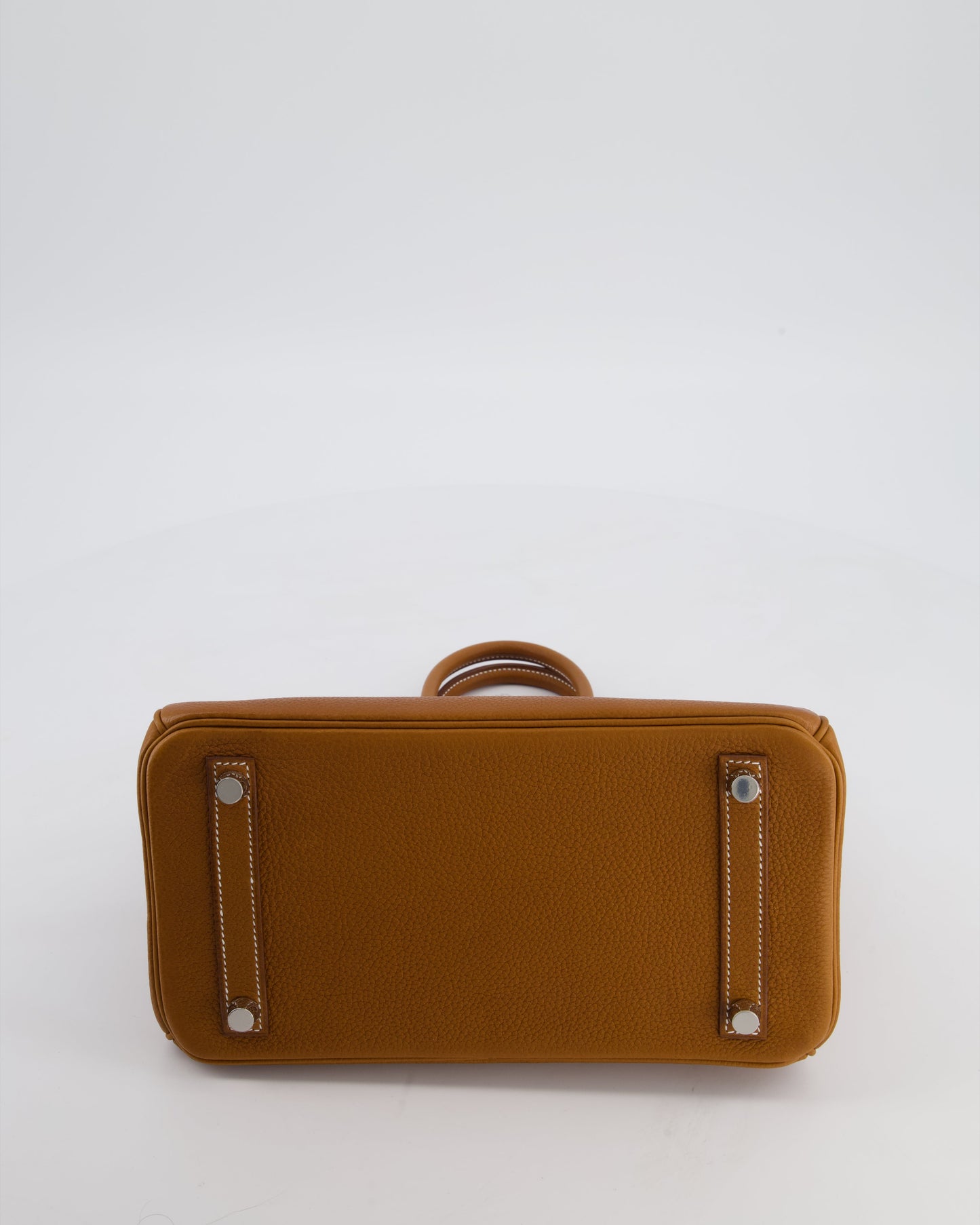 *RARE* Hermes Birkin 25 Retourne Bag in Fauve Barenia Faubourg Leather with Palladium Hardware