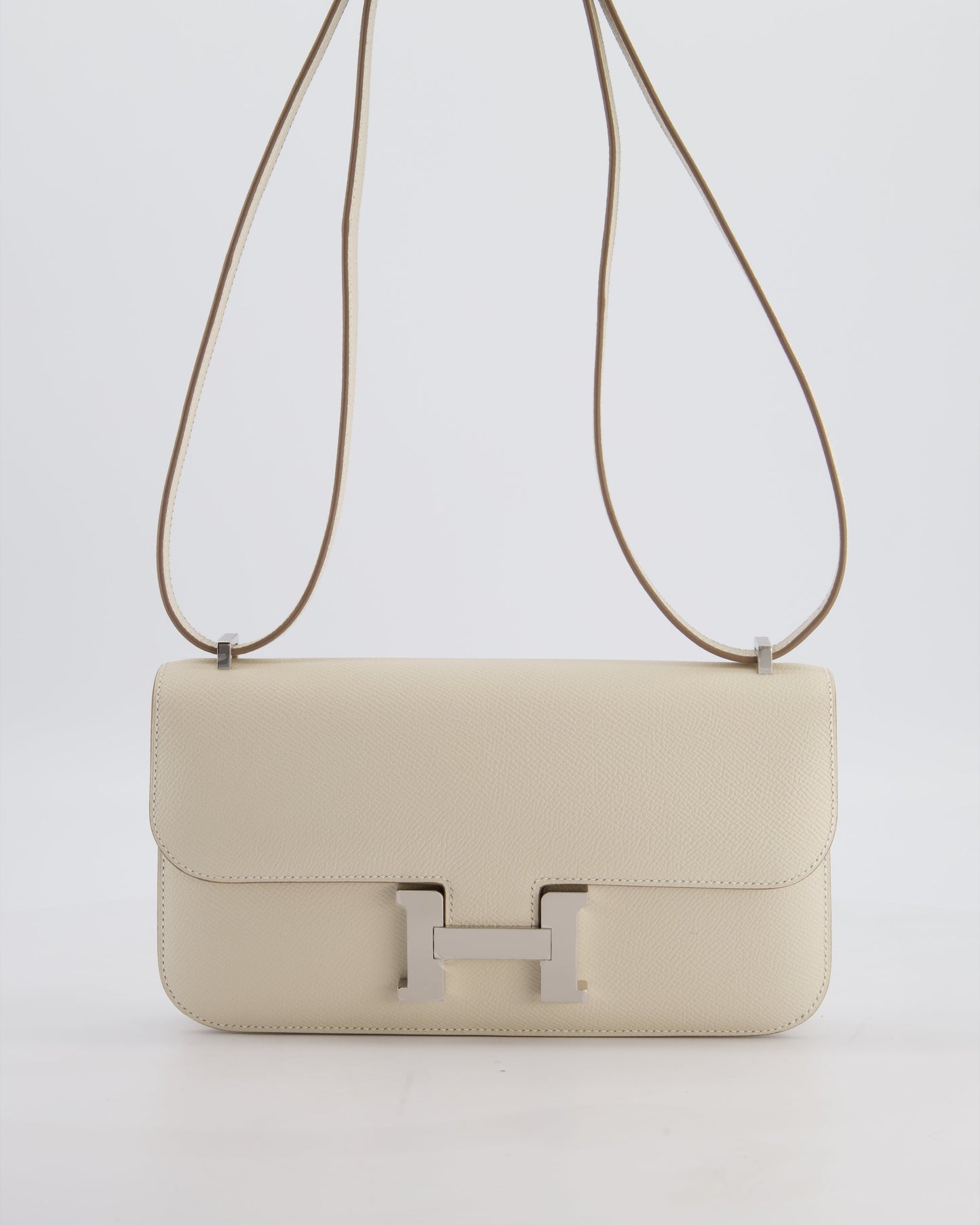 *NEW RELEASE* Hermes Constance 1-Elan Miroir Bag in Craie Epsom Leather with Palladium Hardware