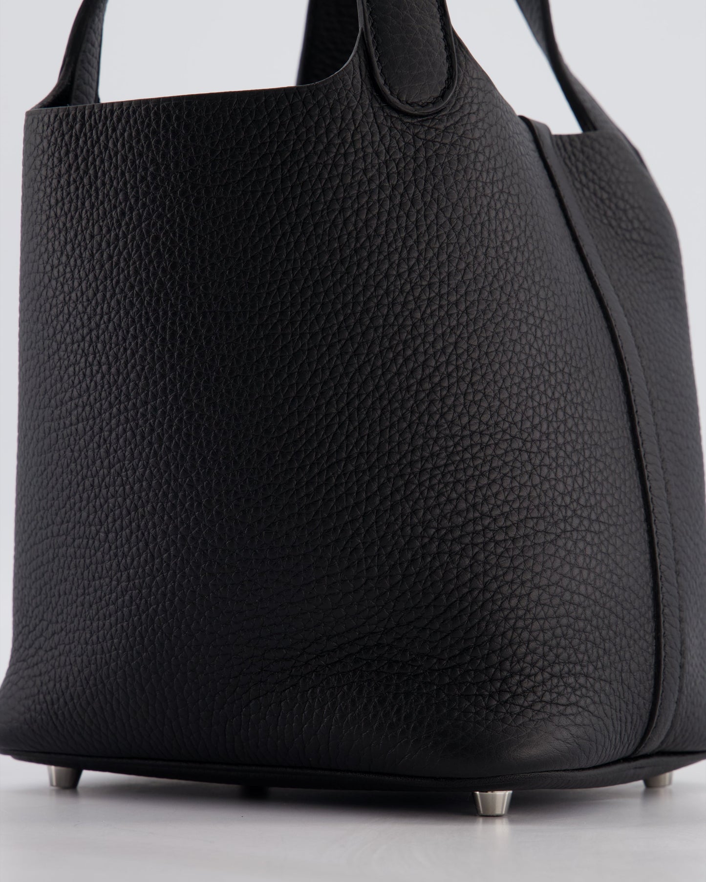 Hermes Picotin Lock 18 Bag in Noir Clemence Leather with Palladium Hardware