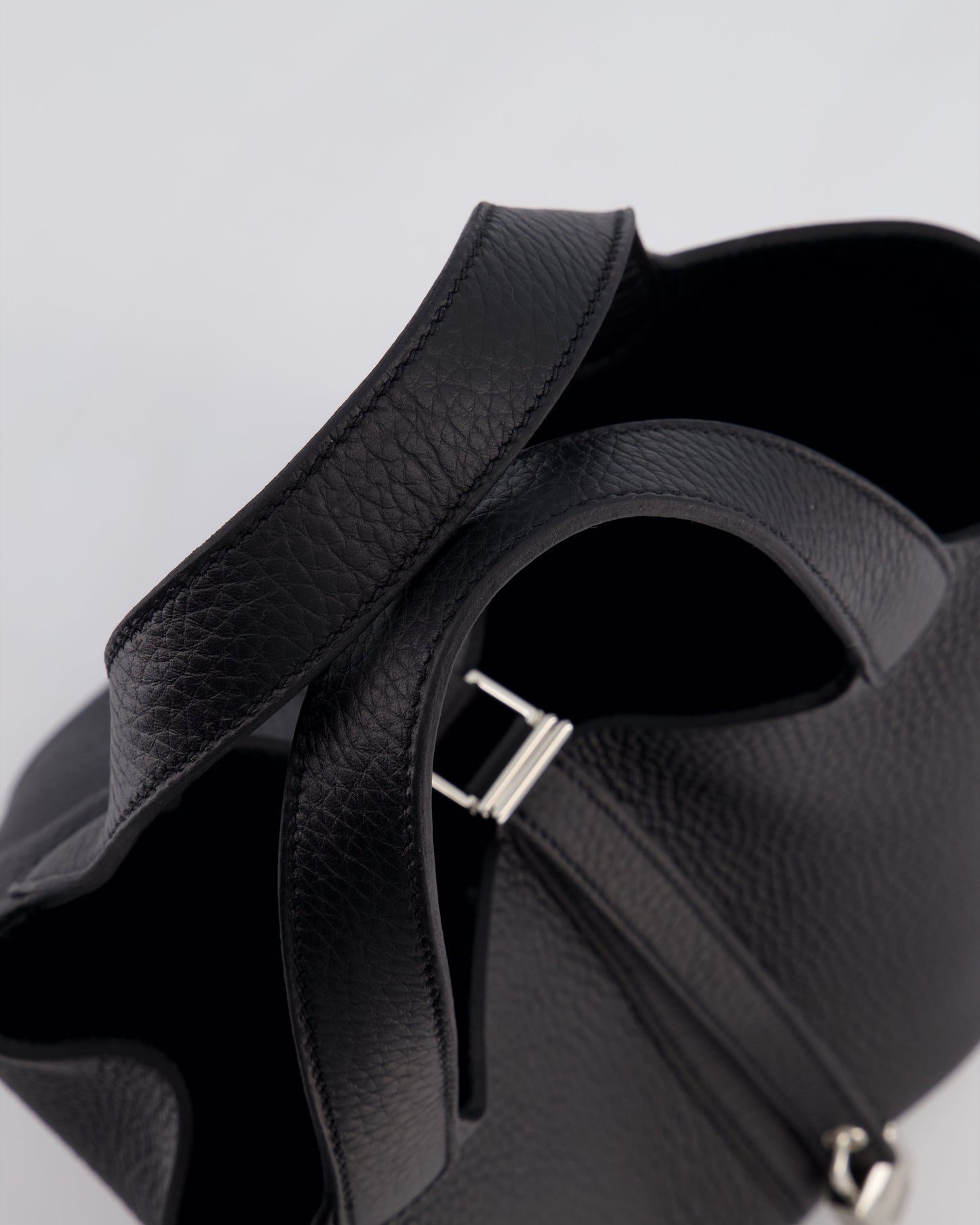 Hermes Picotin Lock 18 Bag in Noir Clemence Leather with Palladium Hardware