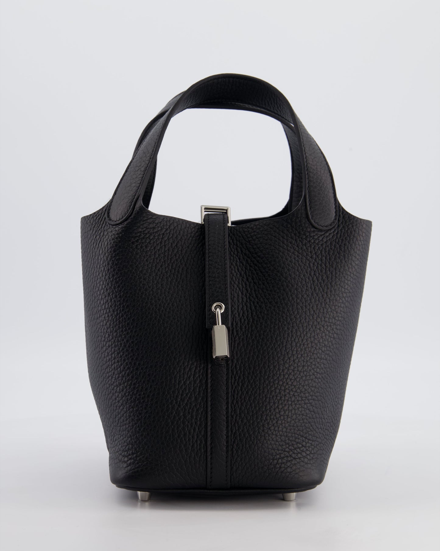 Hermes Picotin Lock 18 Bag in Noir Clemence Leather with Palladium Hardware